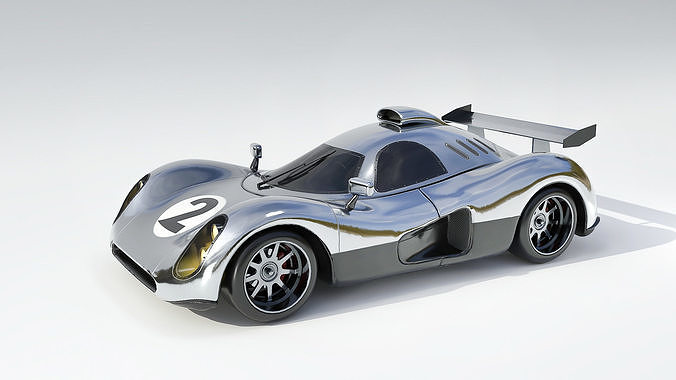 Low poly Concept Racer cars Le Mans style Low-poly 3D model 2