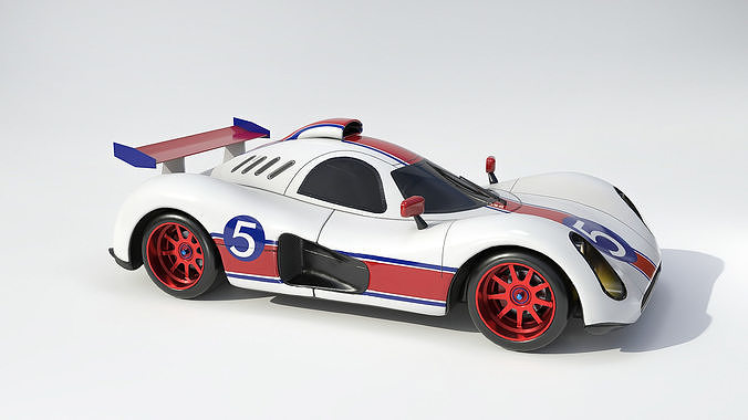 Low poly Concept Racer cars Le Mans style Low-poly 3D model 6