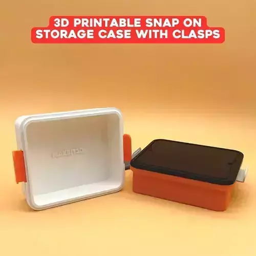 3D Printable Snap On Storage Case With Clasps 3D print model