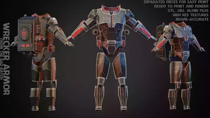 The Bad Batch Wrecker Armor for Cosplay 3D print model