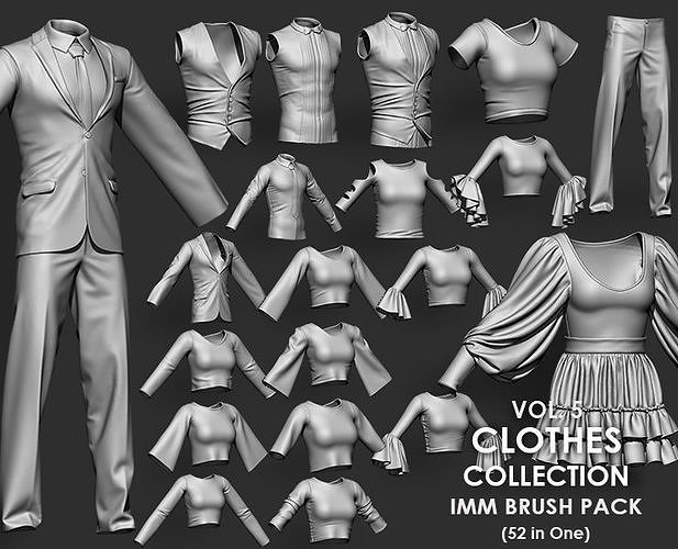 Clothes Collection IMM Brush Pack 52 in One Vol 5 3D model