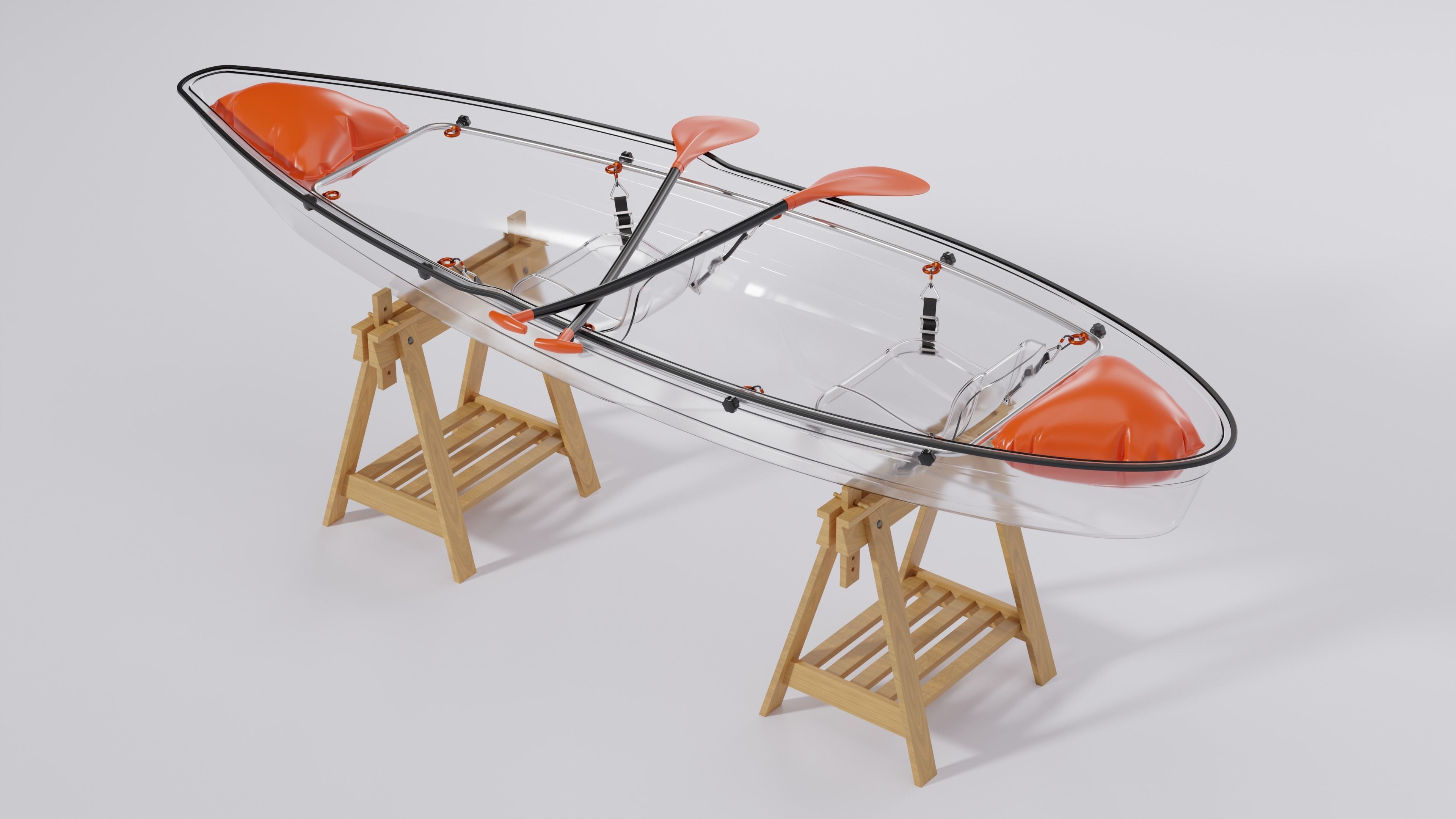 Transparent canoe design 3D model_4