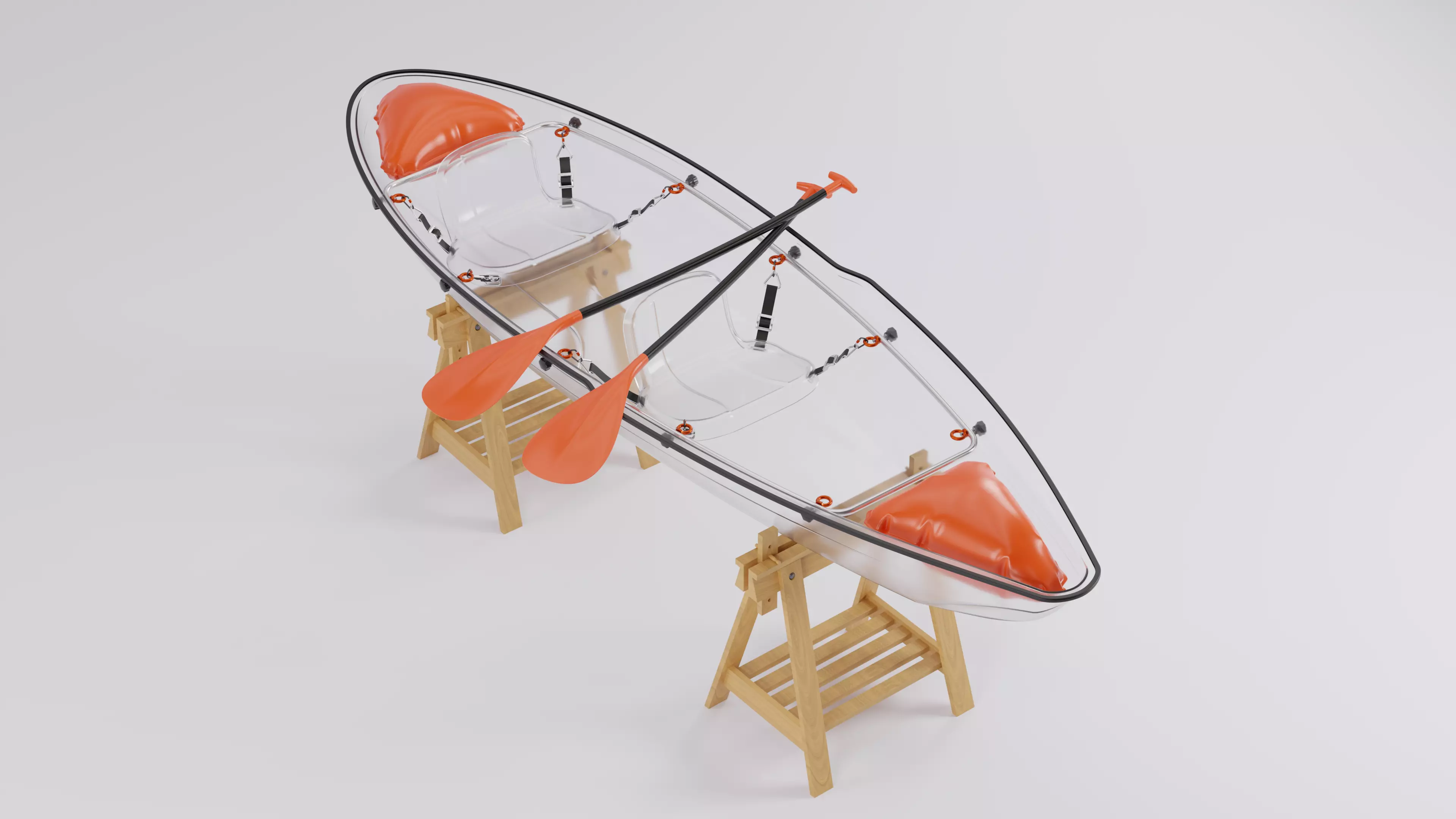 Transparent canoe design 3D model_0