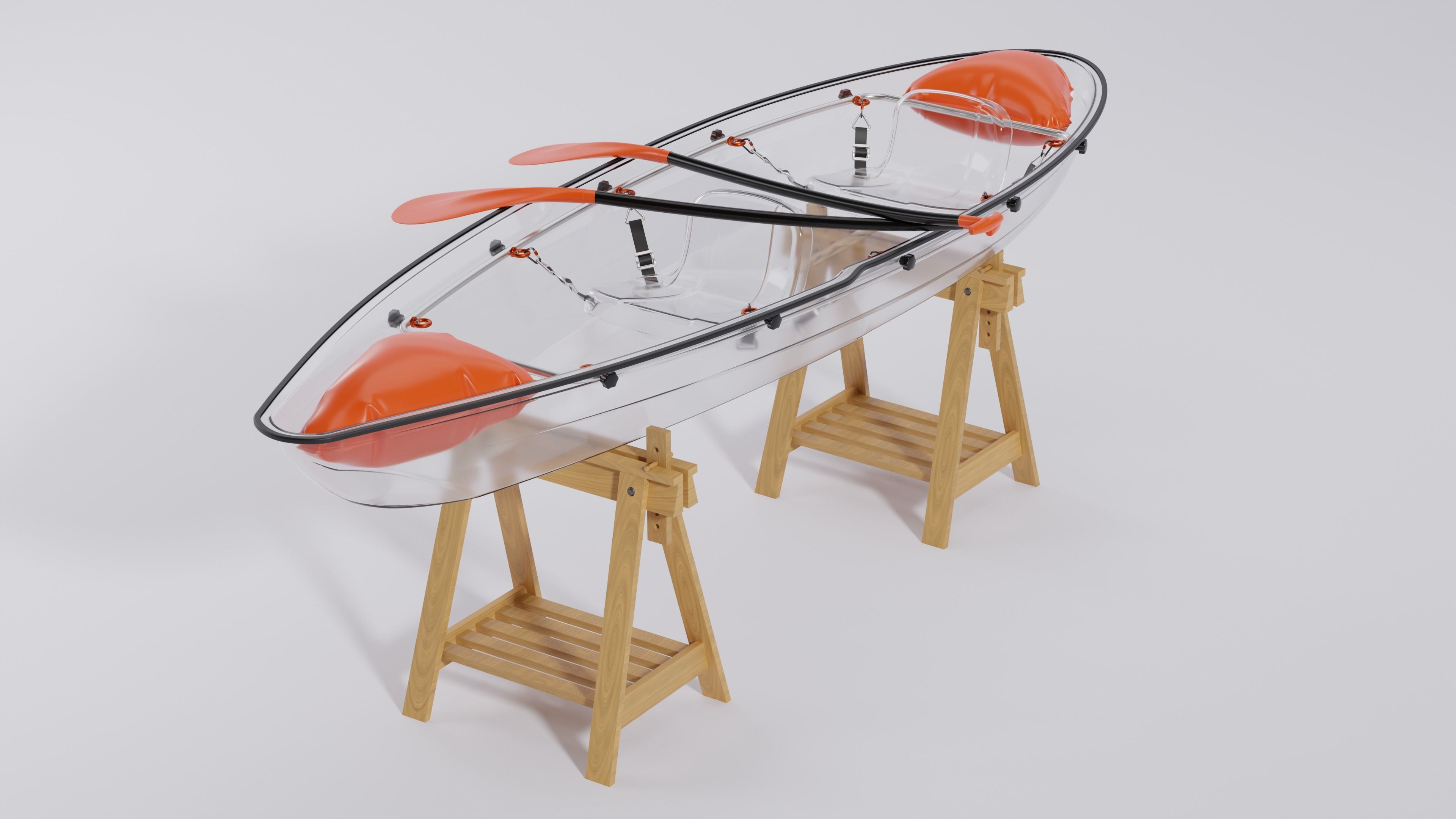 Transparent canoe design 3D model_1