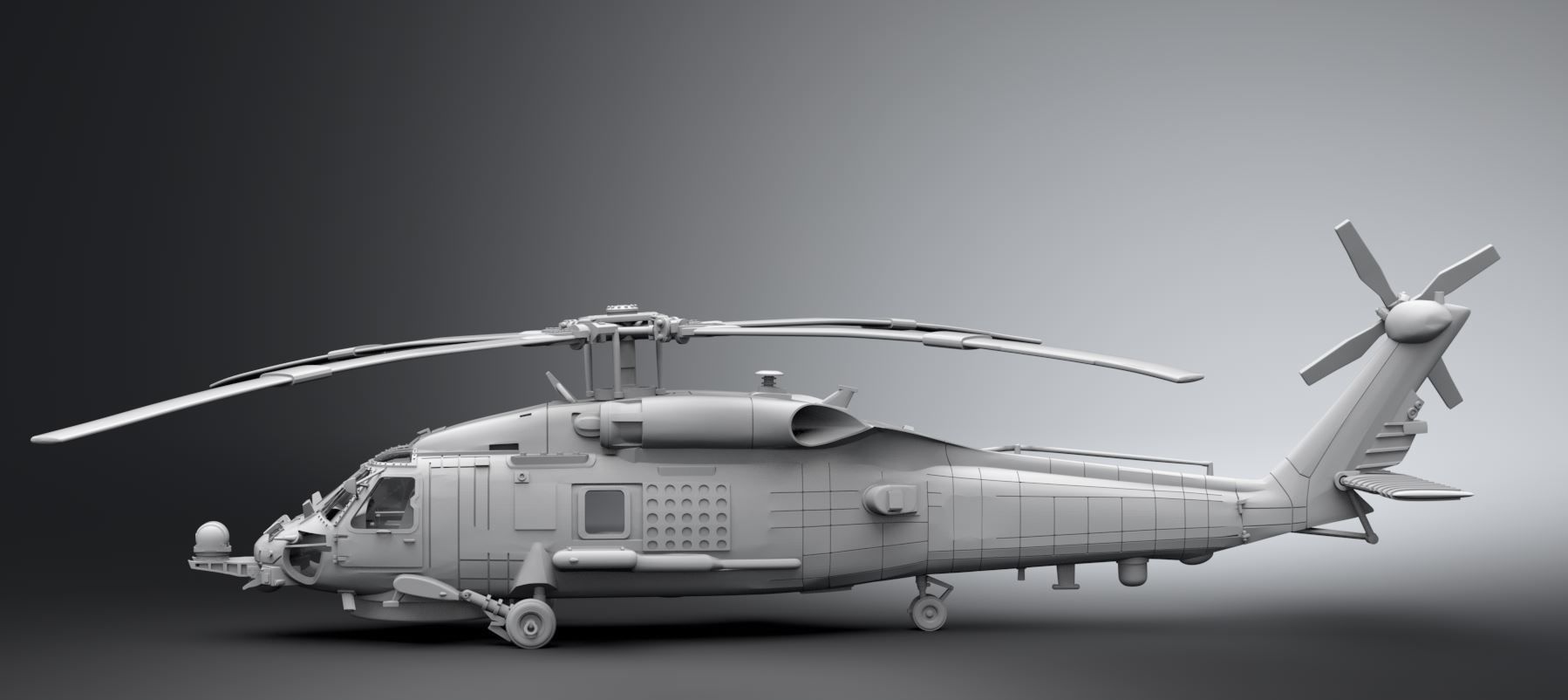 SH60B SeaHawk Scale model  3D print model_1