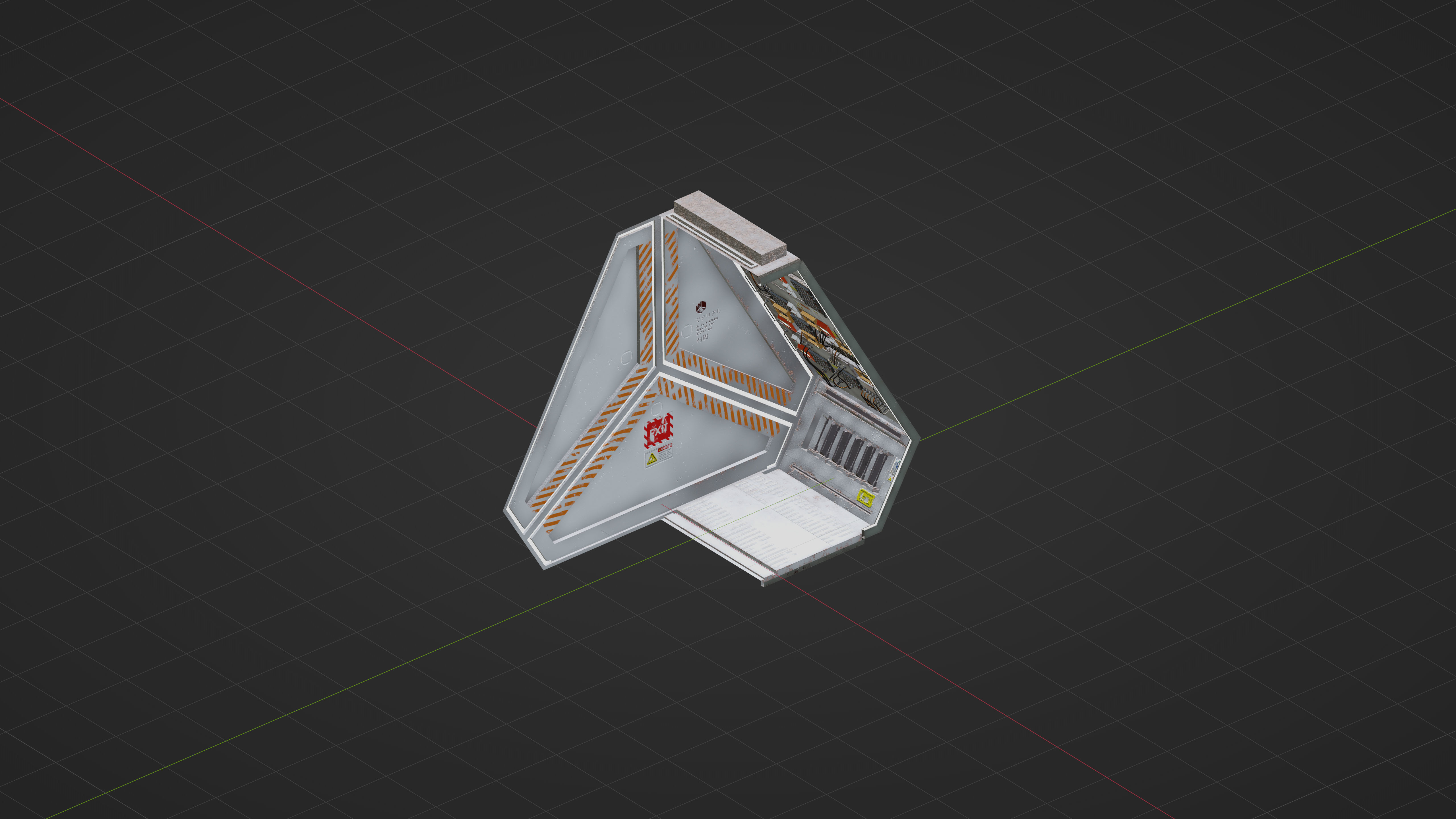 Sci-Fi modular Corridor-only interior Low-poly 3D model_5