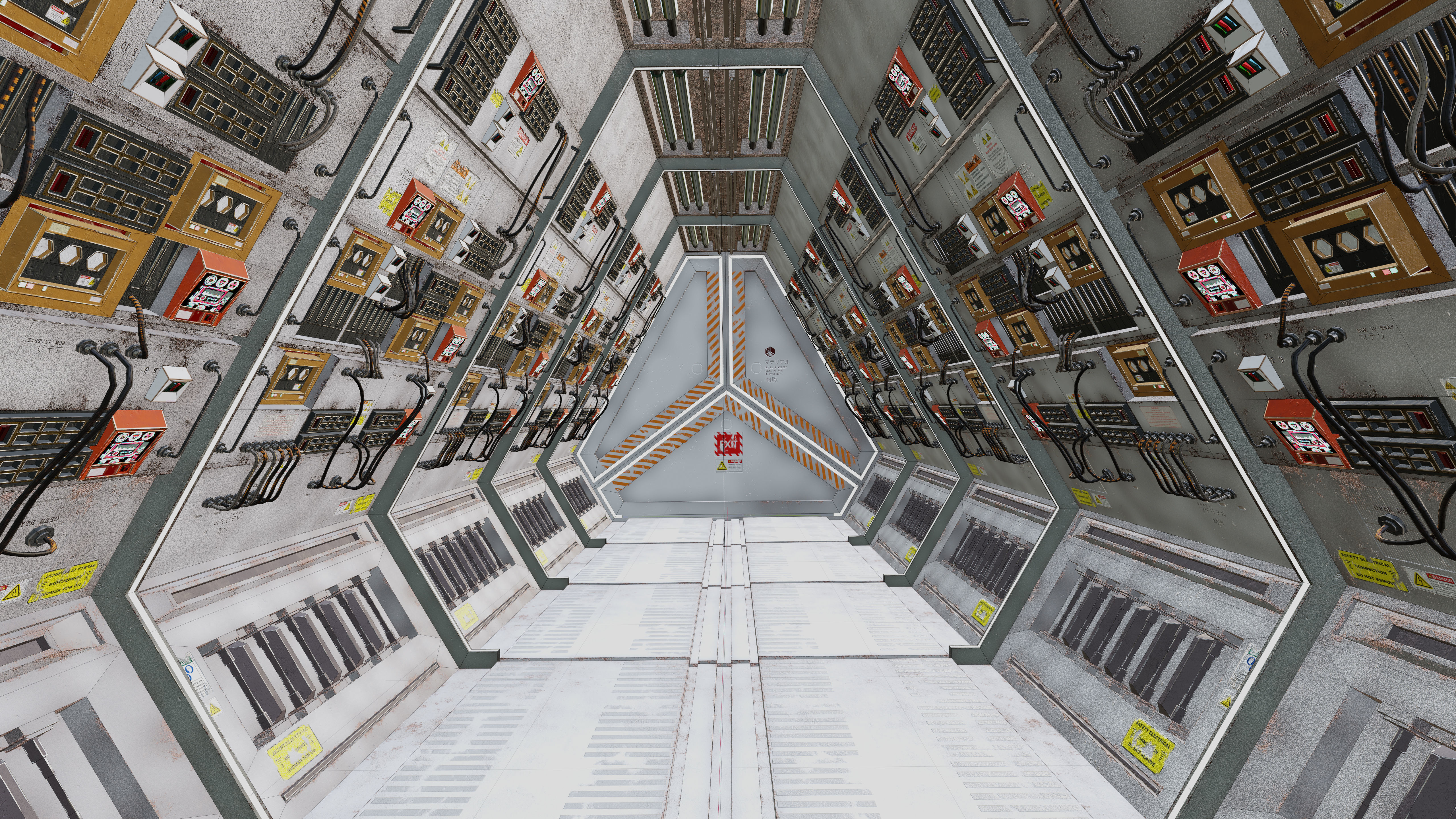 Sci-Fi modular Corridor-only interior Low-poly 3D model_8