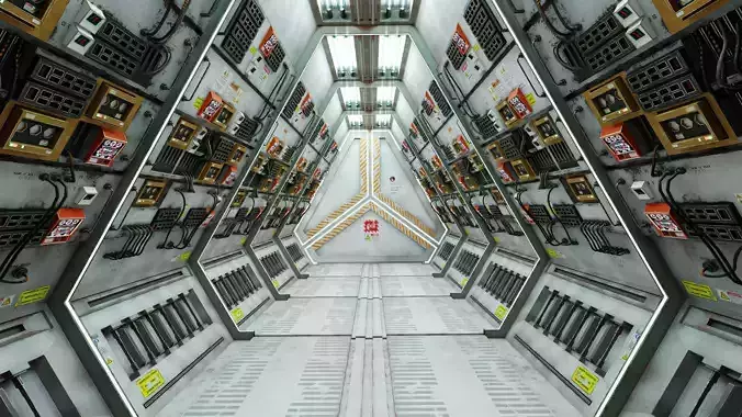 Sci-Fi modular Corridor-only interior Low-poly 3D model Sci-Fi modular Corridor-only interior Low-poly 3D model
