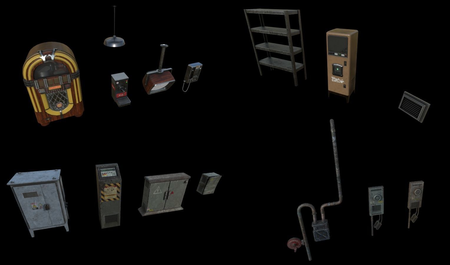 3D model Modular Police Station Props Pack VR / AR / low-poly | CGTrader