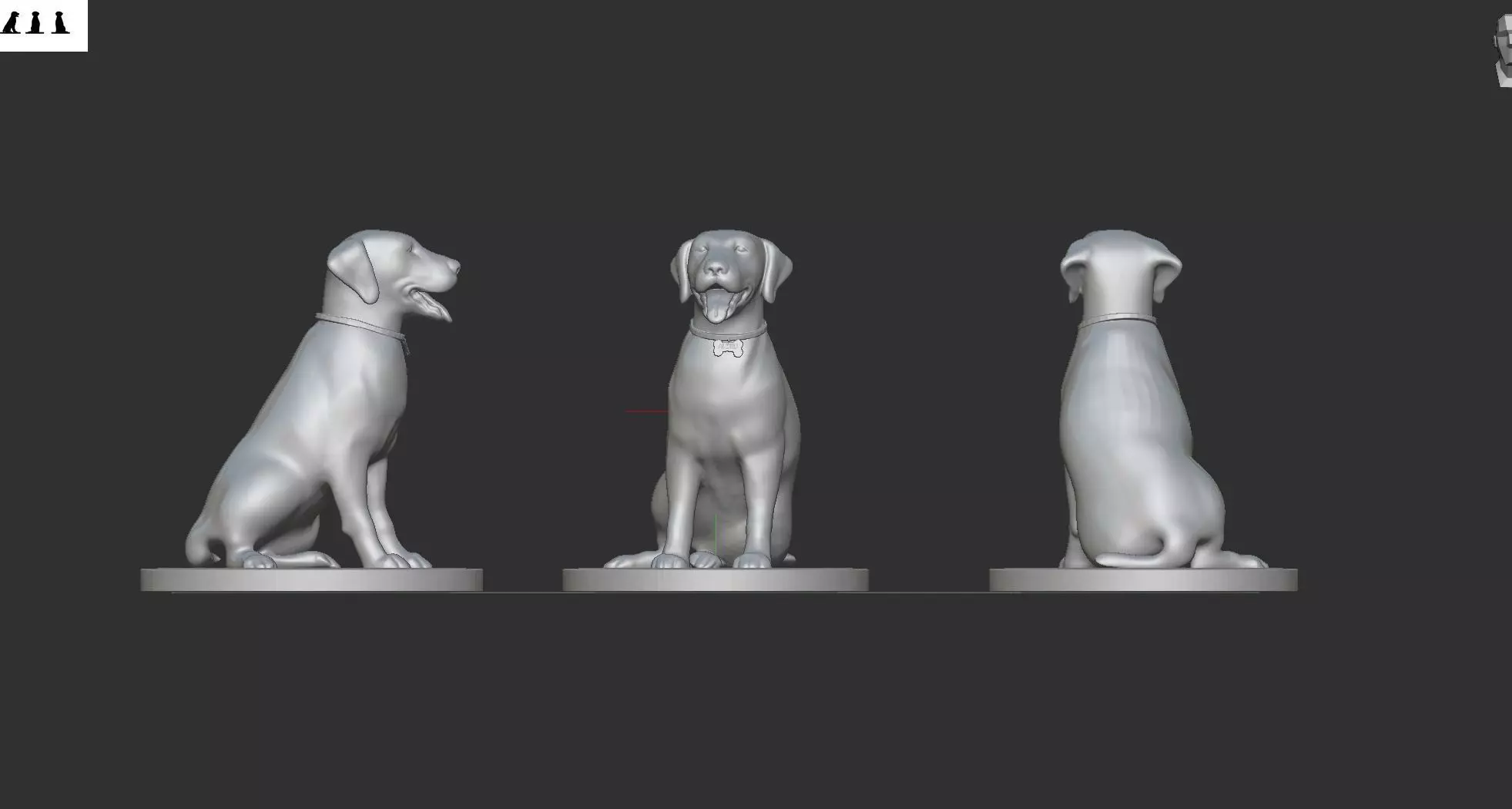 Dog solid model 3D print model