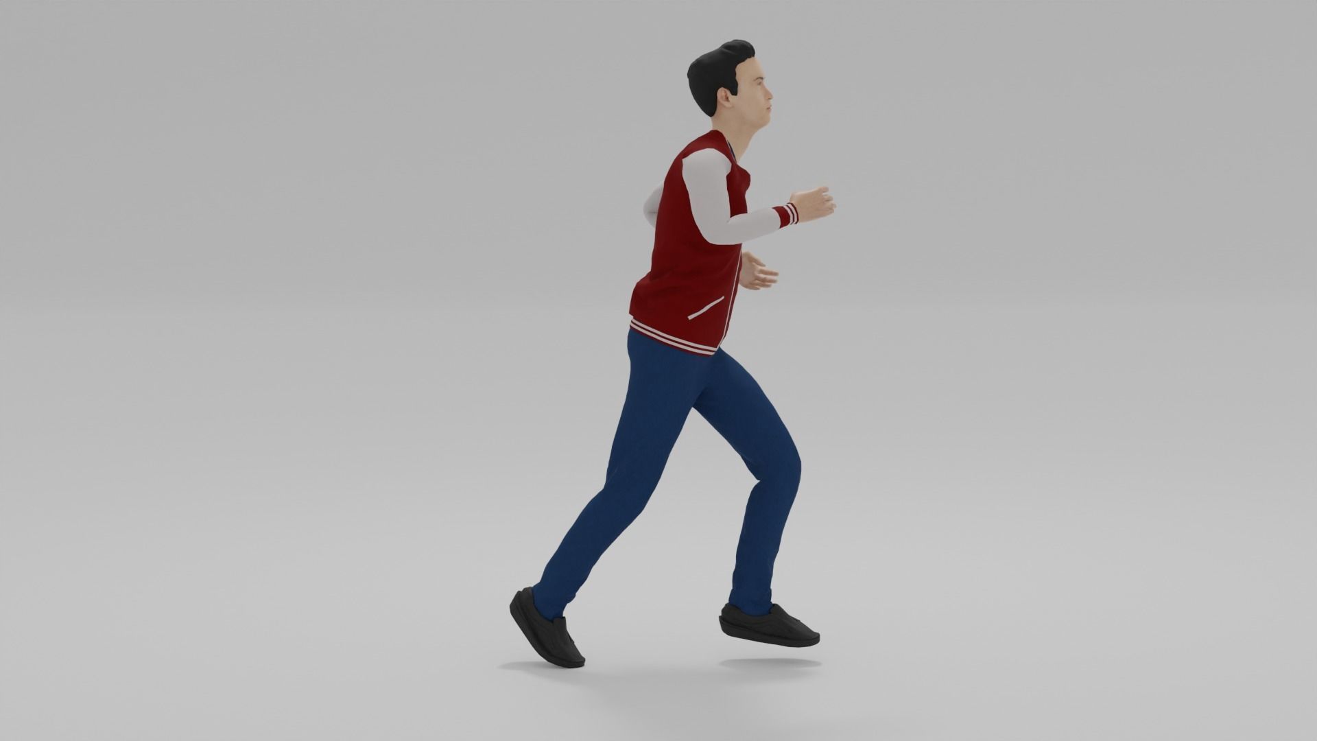 Varsity Man Run Animation Low-poly 3D model_2