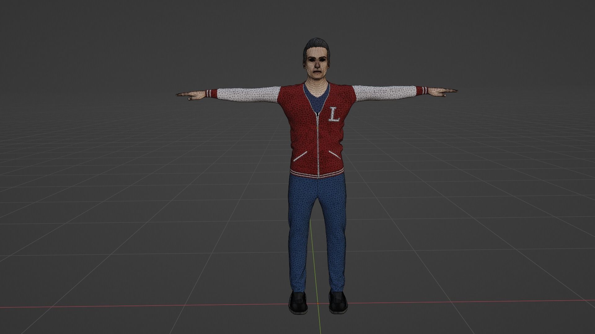 Varsity Man Run Animation Low-poly 3D model_8
