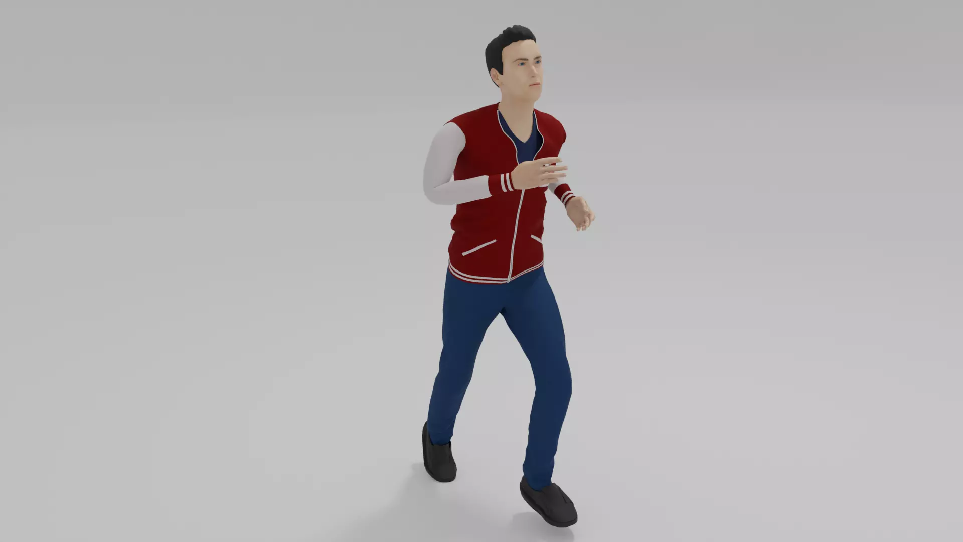 Varsity Man Run Animation Low-poly 3D model_0