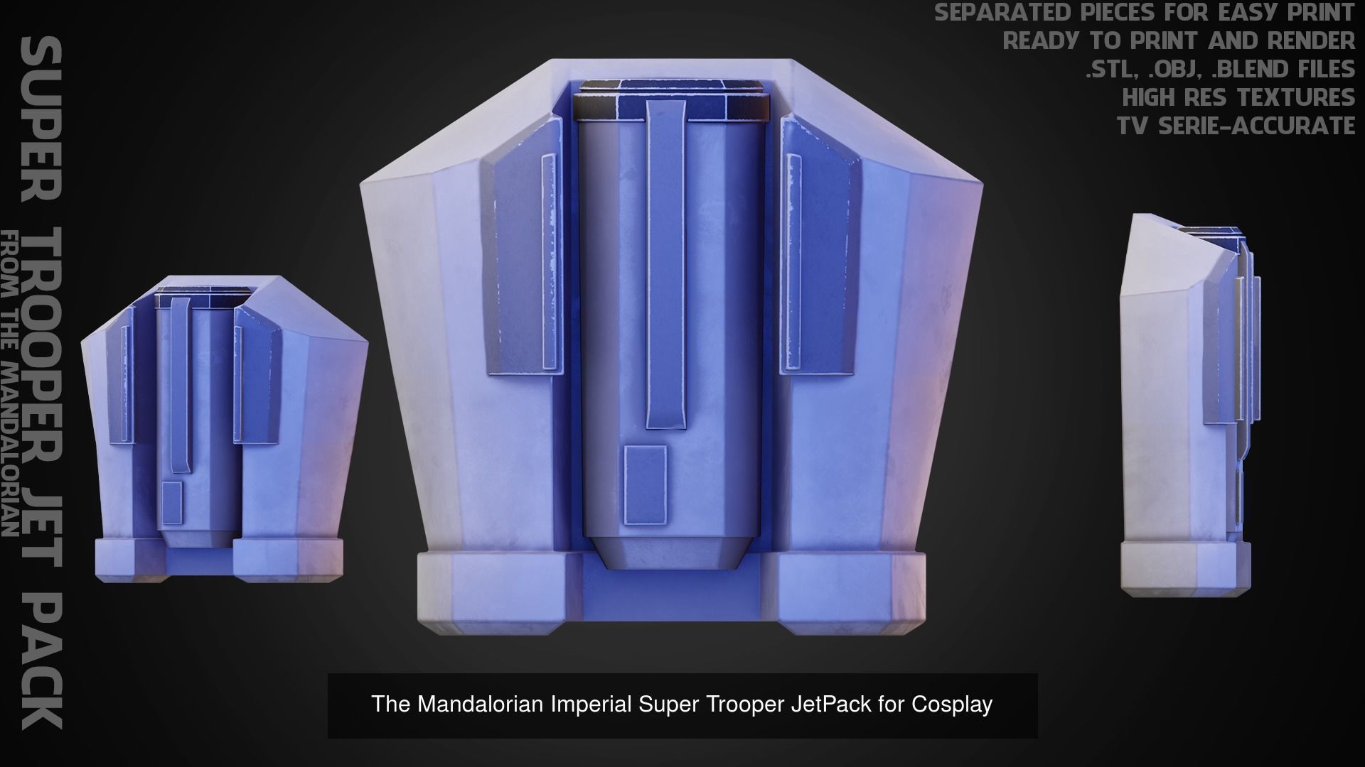 The Mandalorian Imperial Super Trooper Full Armor for Cosplay 3D Model Collection_6