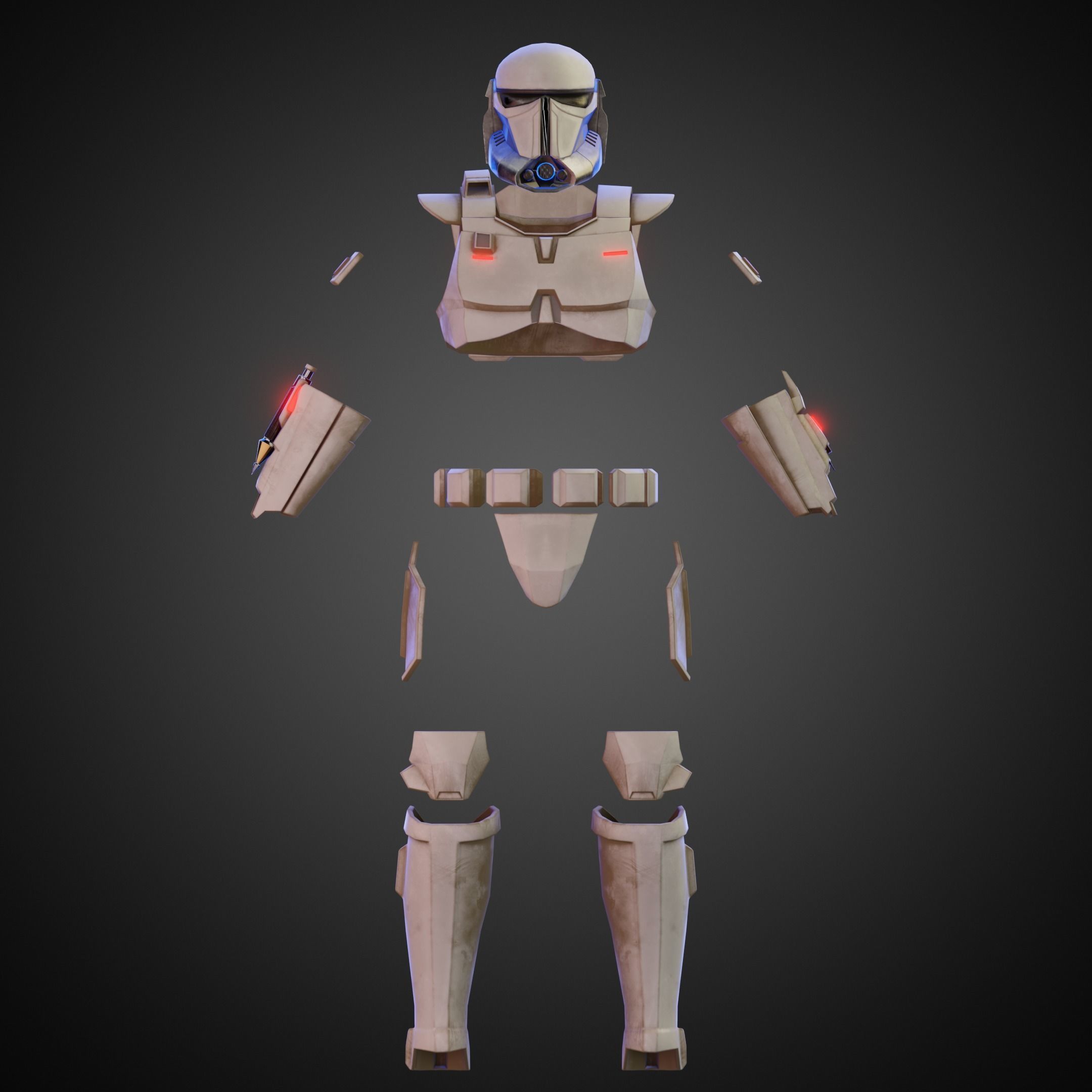 The Mandalorian Imperial Super Trooper Full Armor for Cosplay 3D Model Collection_7