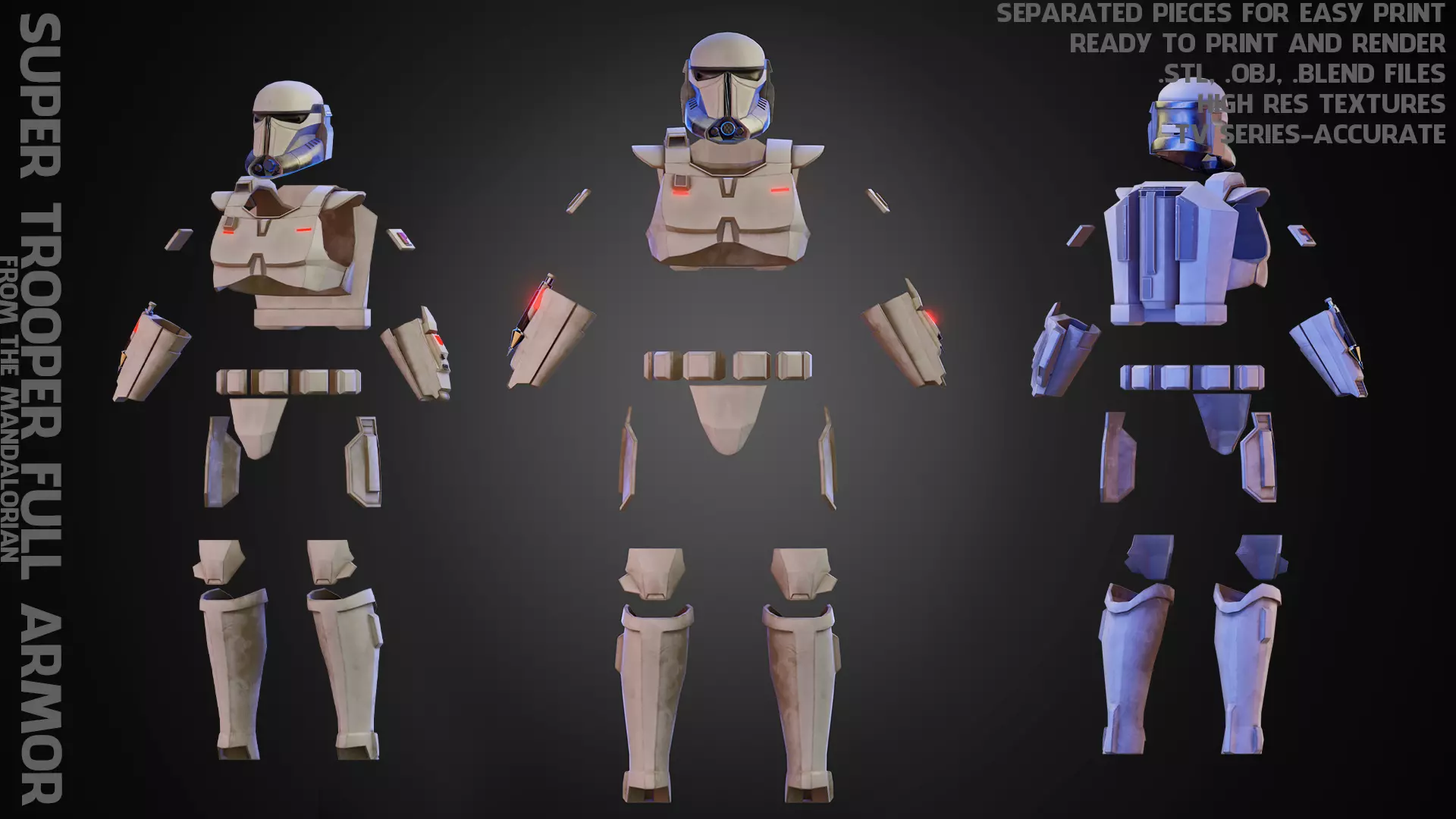 The Mandalorian Imperial Super Trooper Full Armor for Cosplay 3D Model Collection_0