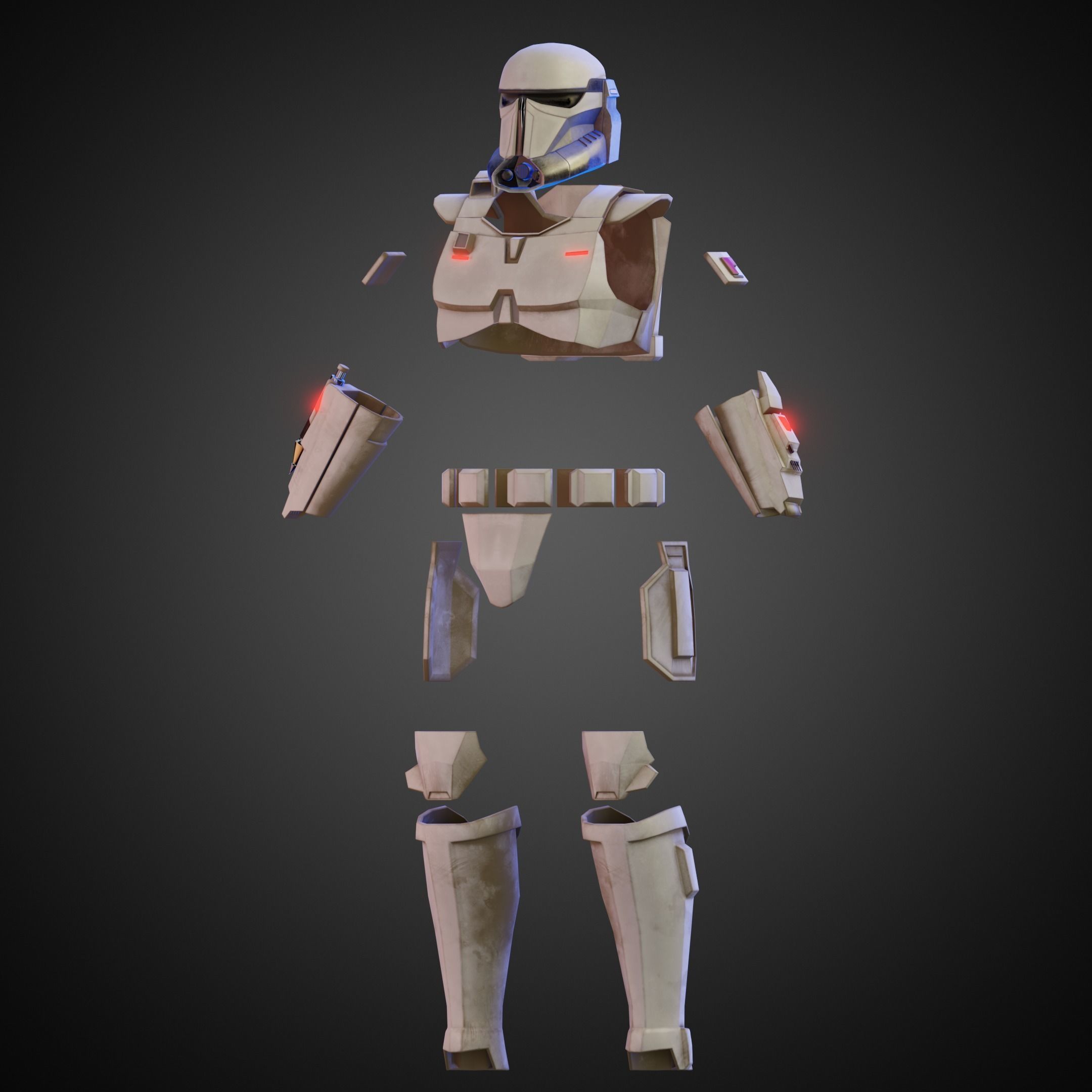 The Mandalorian Imperial Super Trooper Full Armor for Cosplay 3D Model Collection_8