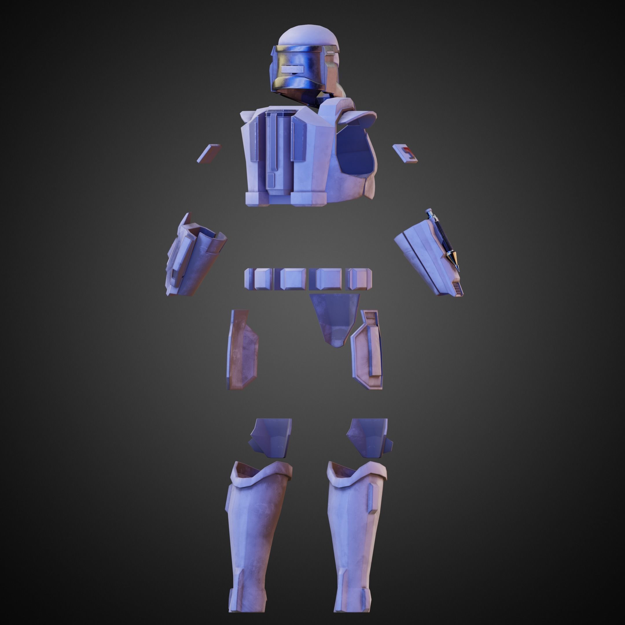 The Mandalorian Imperial Super Trooper Full Armor for Cosplay 3D Model Collection_12