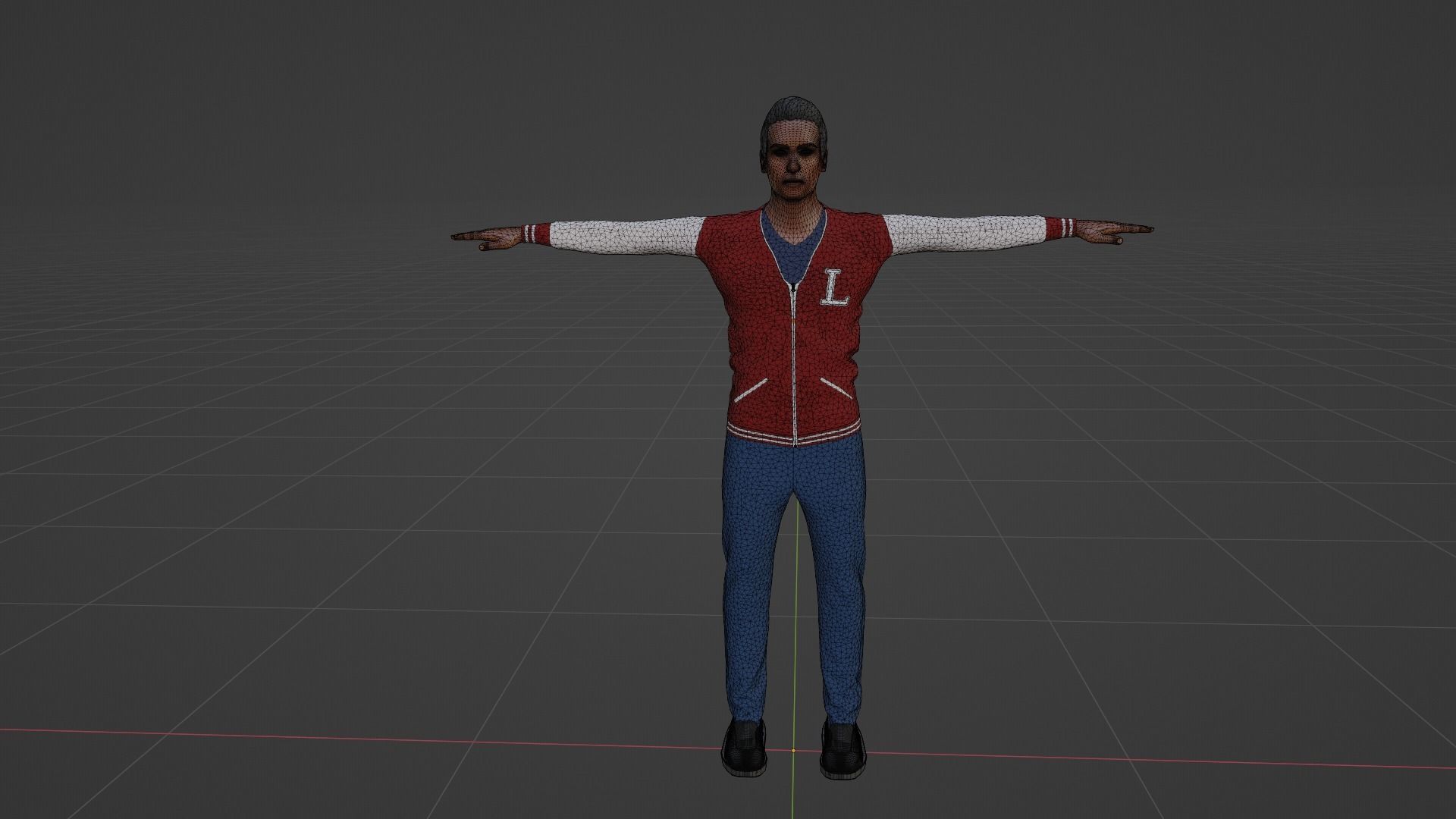  Afro-American Man Run Animation Low-poly 3D model_8