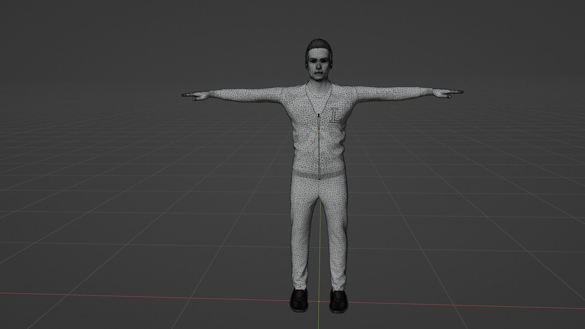  Afro-American Man Run Animation Low-poly 3D model_9