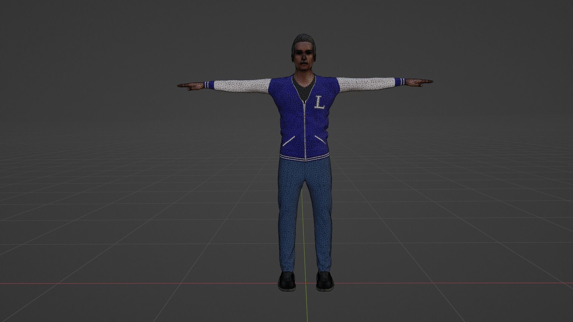Afro-American Man Walk Animation Low-poly 3D model_8