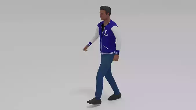 Afro-American Man Walk Animation
