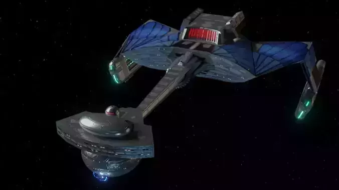 Romulan Stormbird D-7 Variant Cruiser from Star Trek Lore Low-poly 3D model