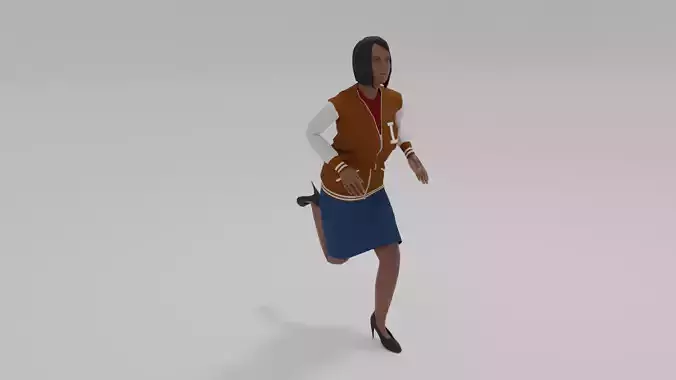Afro-American Woman Run Animation