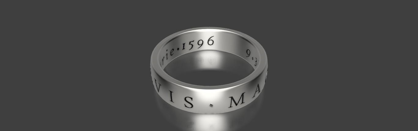 Uncharted Drake Sic Parvis Magna ring 3D print model_2