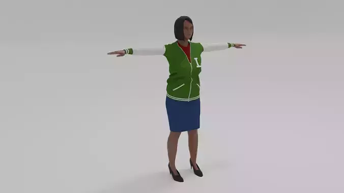 Afro-American Woman T-Pose