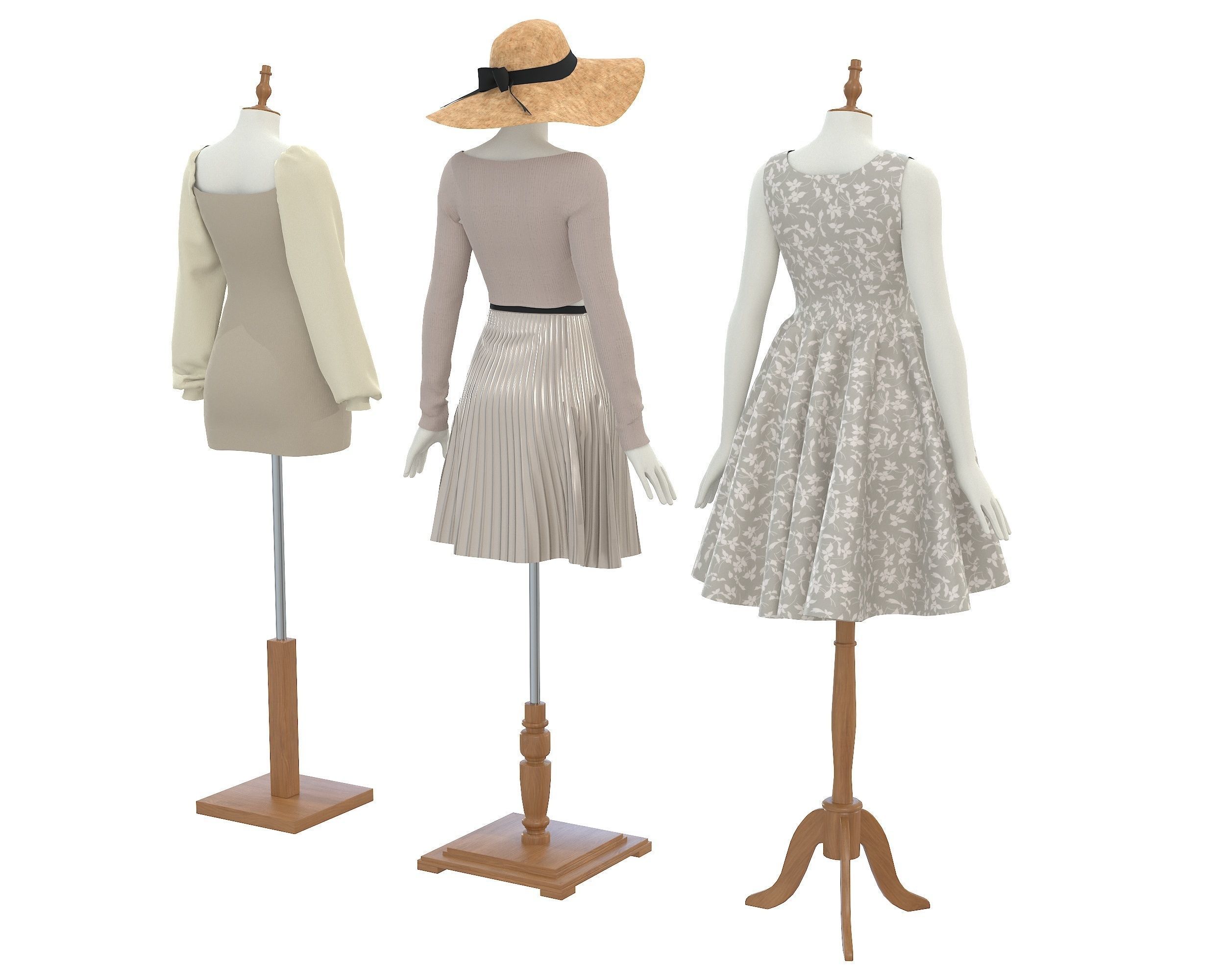 Mannequin Woman Cloth Model For Shop vol5 Low-poly 3D model_4