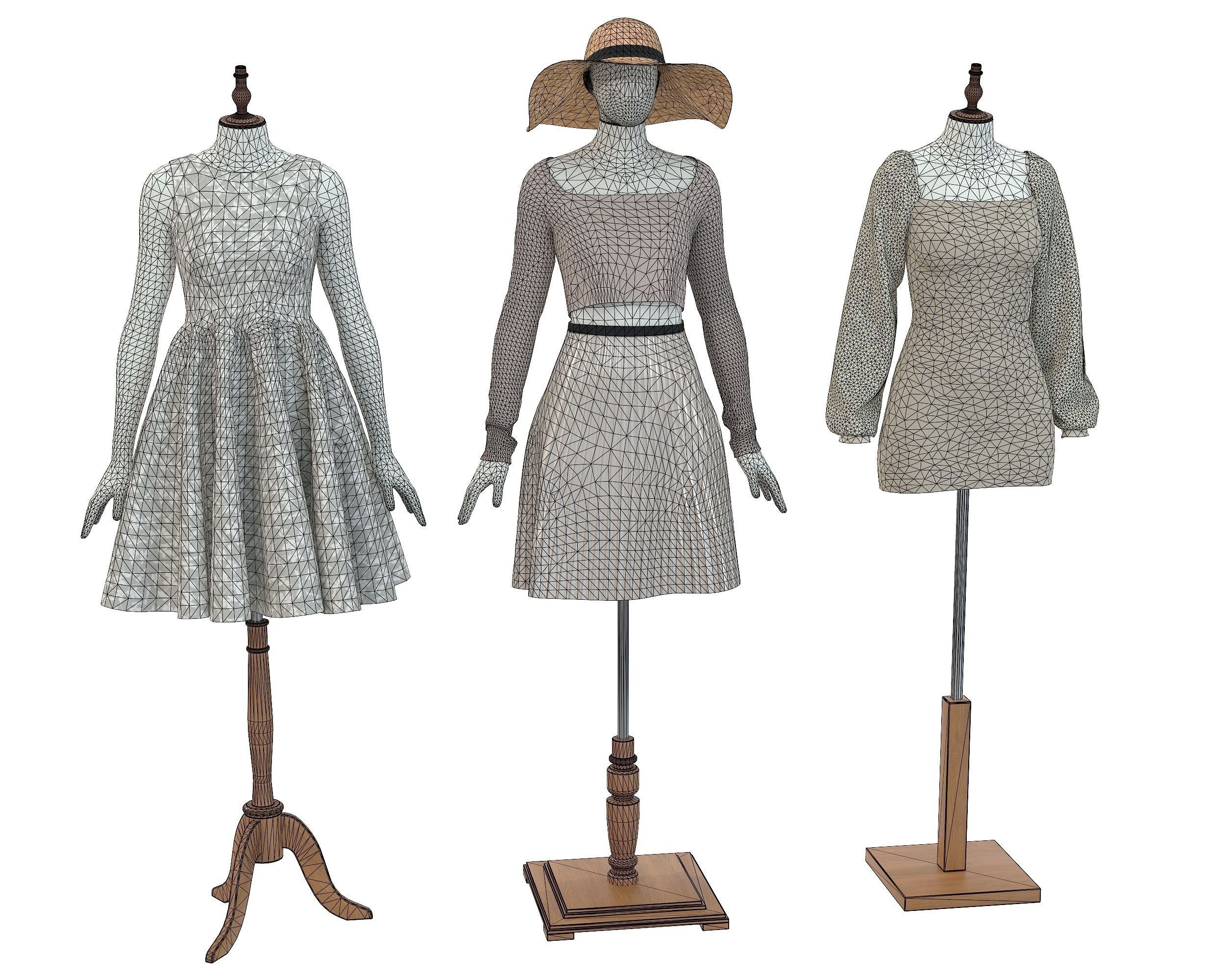 Mannequin Woman Cloth Model For Shop vol5 Low-poly 3D model_8