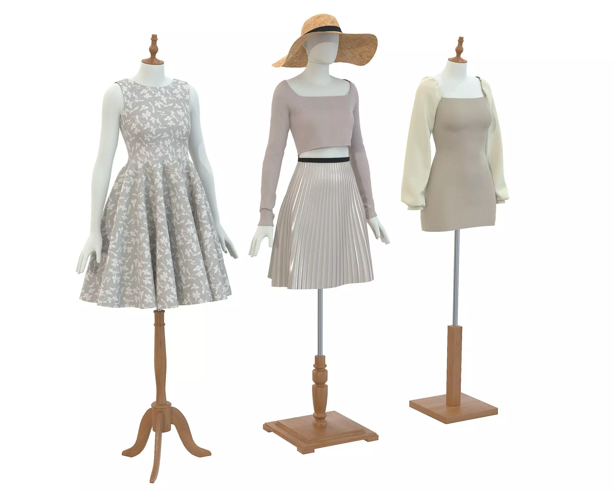 Mannequin Woman Cloth Model For Shop vol5 Low-poly 3D model_0