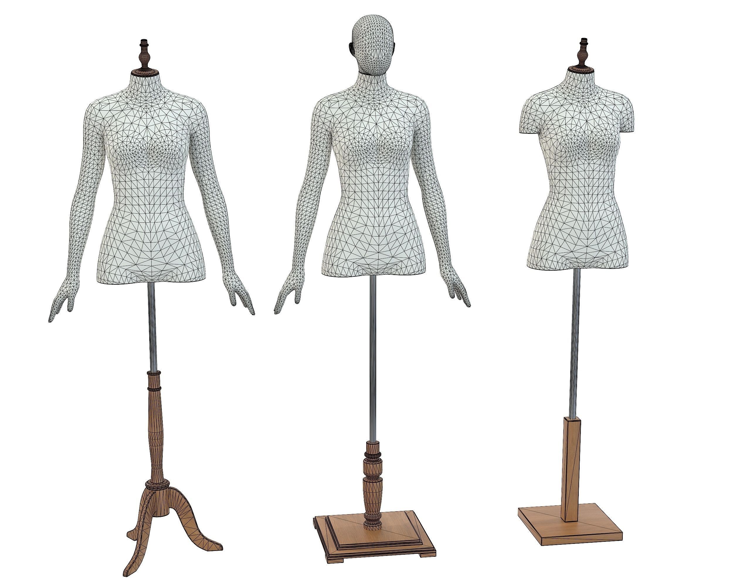 Mannequin Woman Cloth Model For Shop vol5 Low-poly 3D model_9