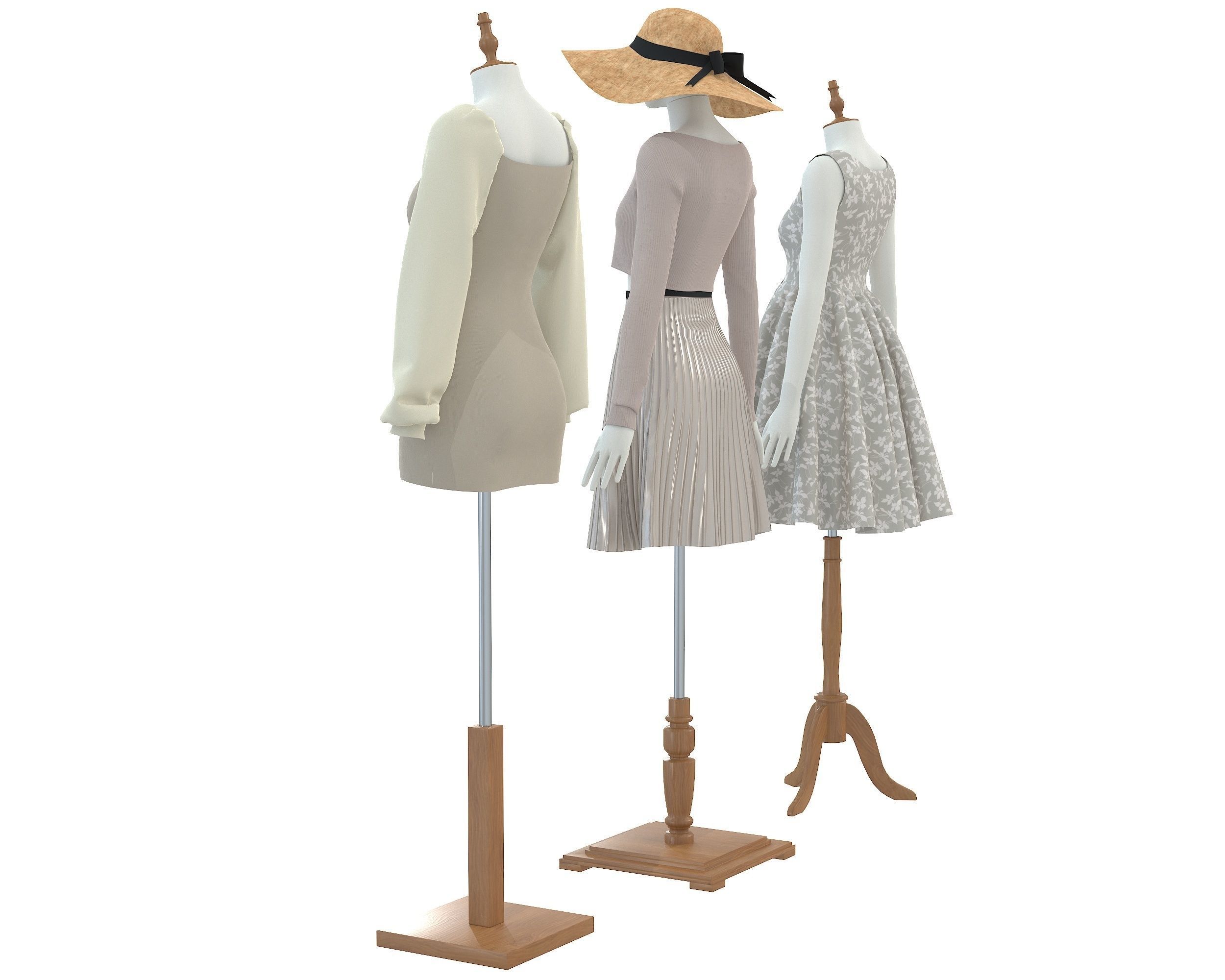 Mannequin Woman Cloth Model For Shop vol5 Low-poly 3D model_5