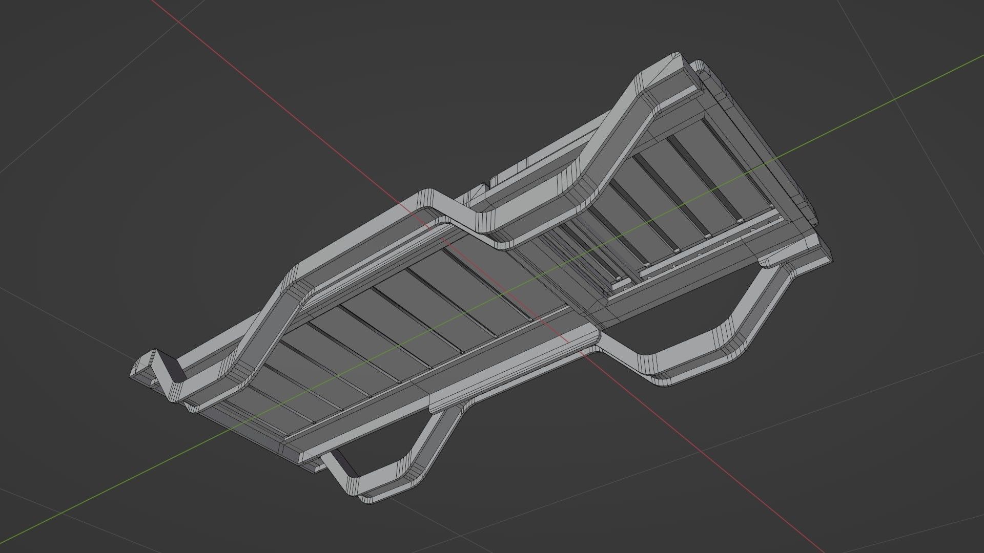 Sun lounger Deck chair Resting beach bed Low-poly 3D model_5