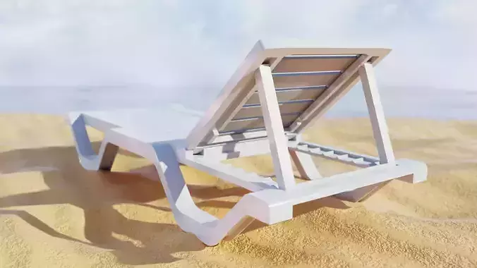 Sun lounger Deck chair Resting  beach bed Low-poly 3D model