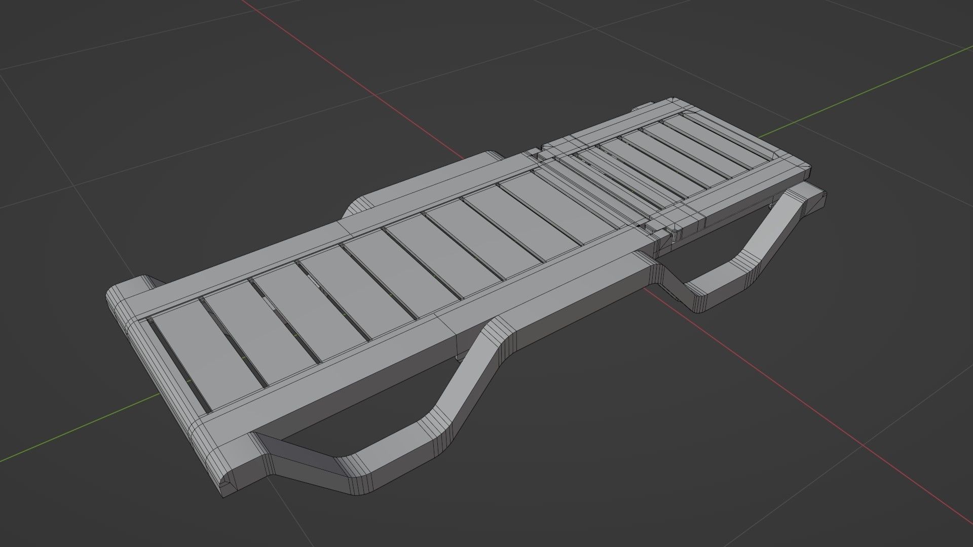 Sun lounger Deck chair Resting beach bed Low-poly 3D model_10