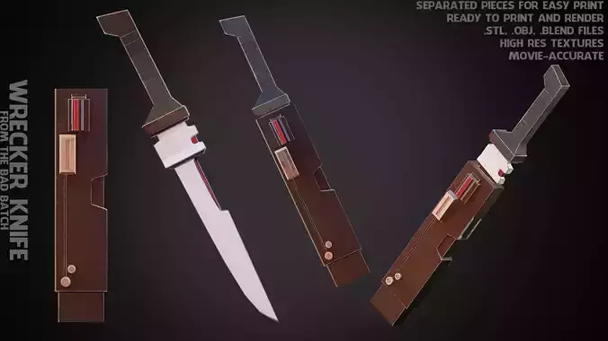 The Bad Batch Wrecker Knife for Cosplay 3D print model
