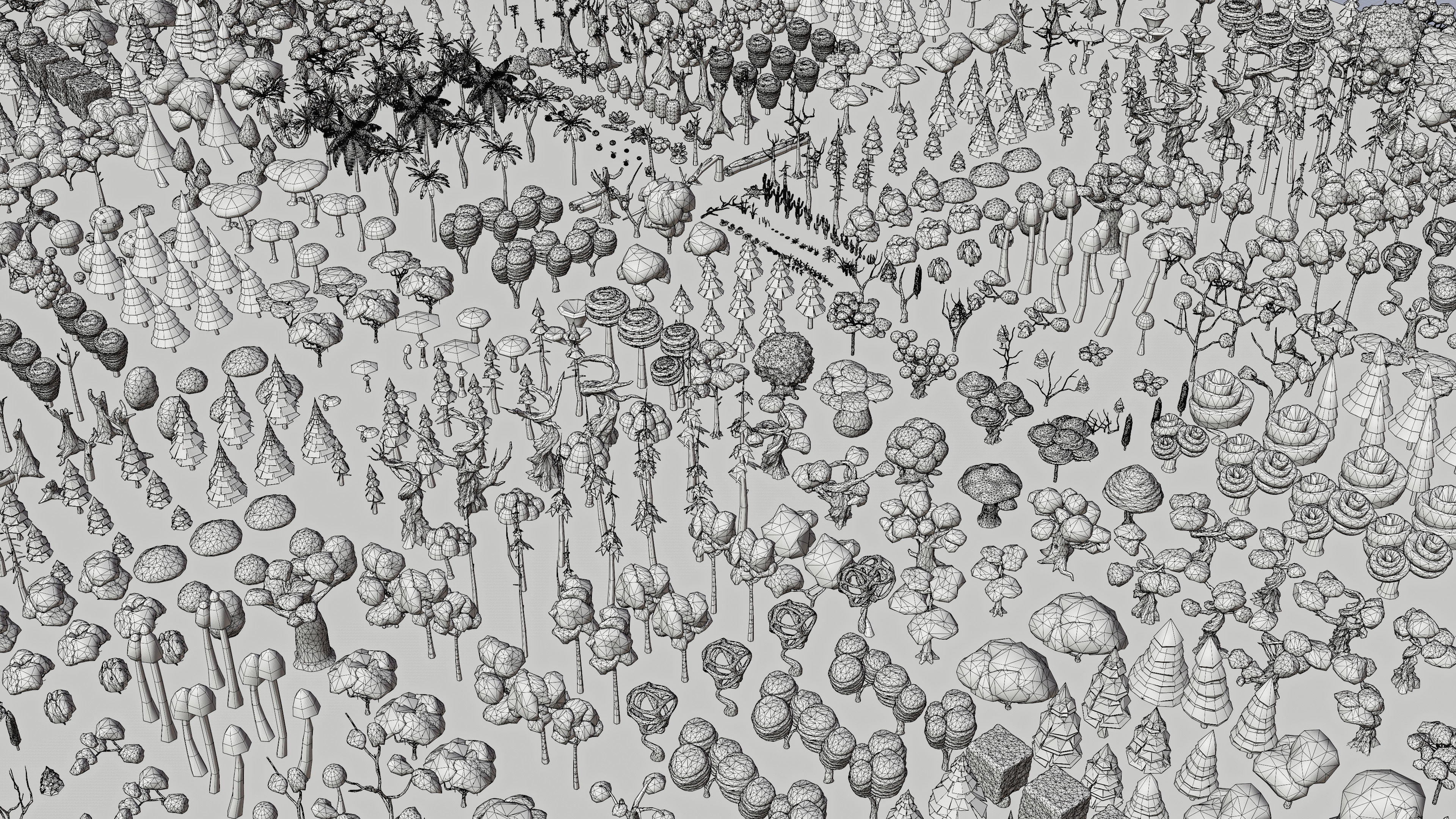 Vegetation 2 Low-poly 3D model_53