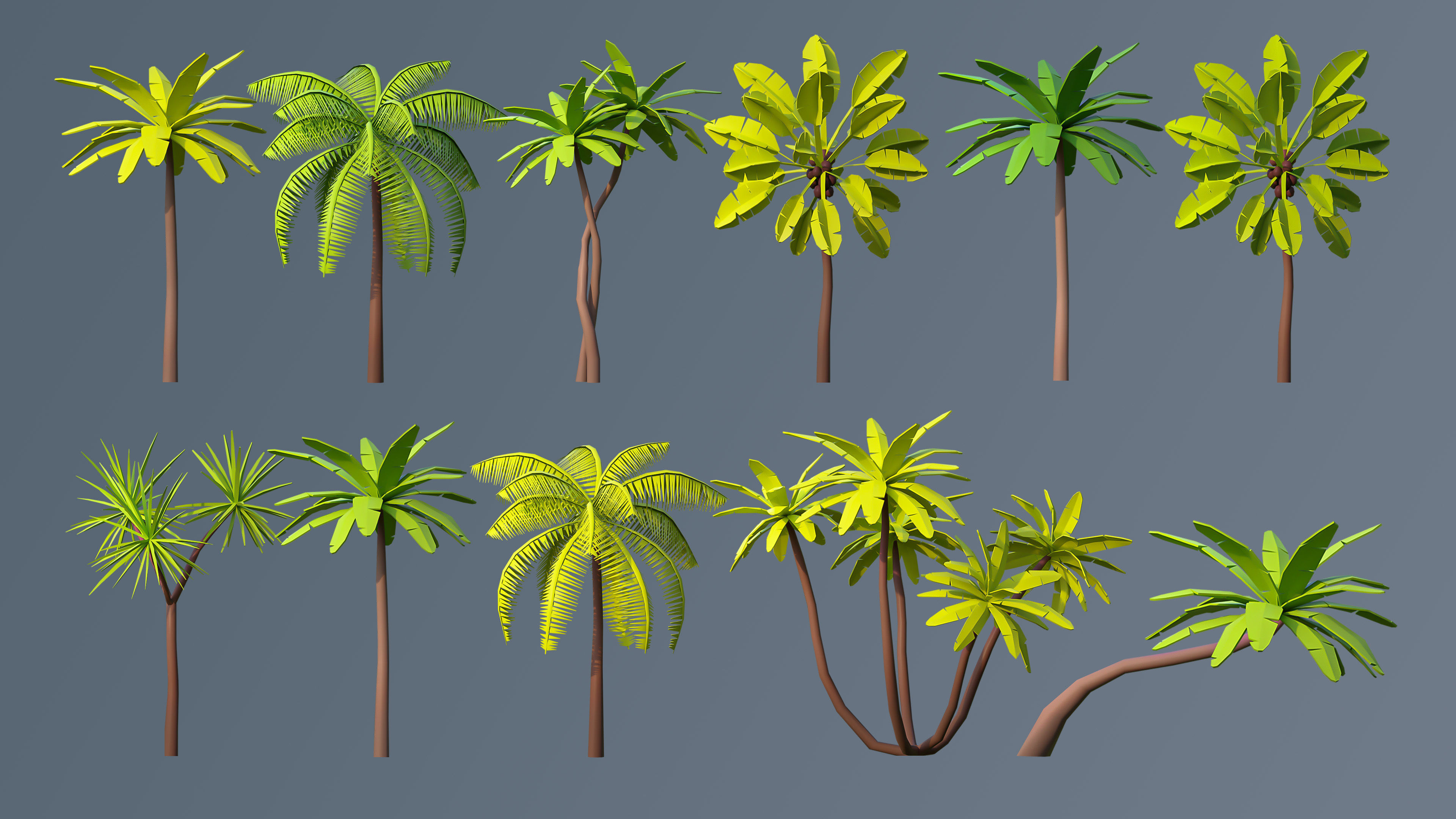 Vegetation 2 Low-poly 3D model_23
