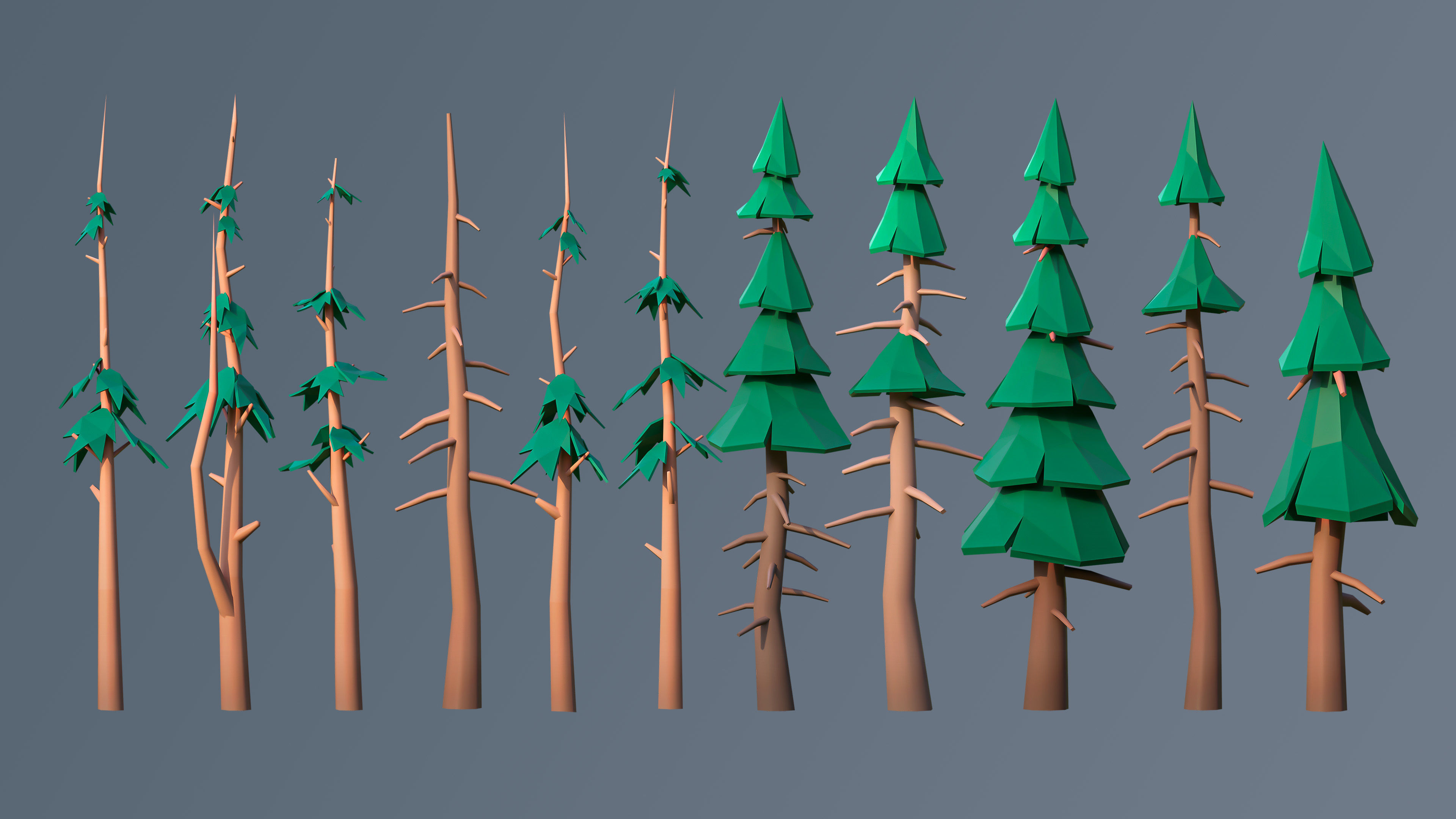 Vegetation 2 Low-poly 3D model_31