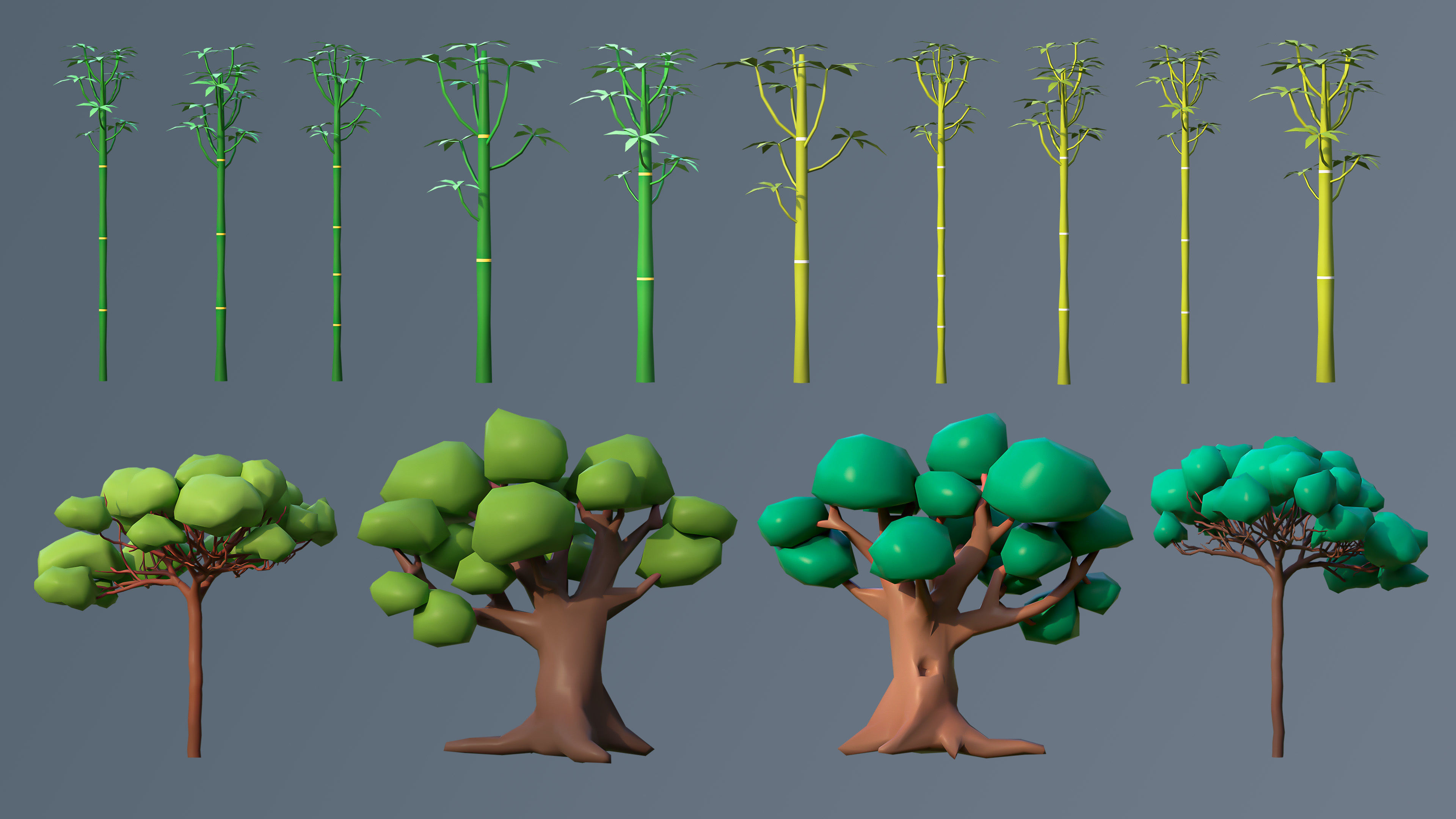 Vegetation 2 Low-poly 3D model_38