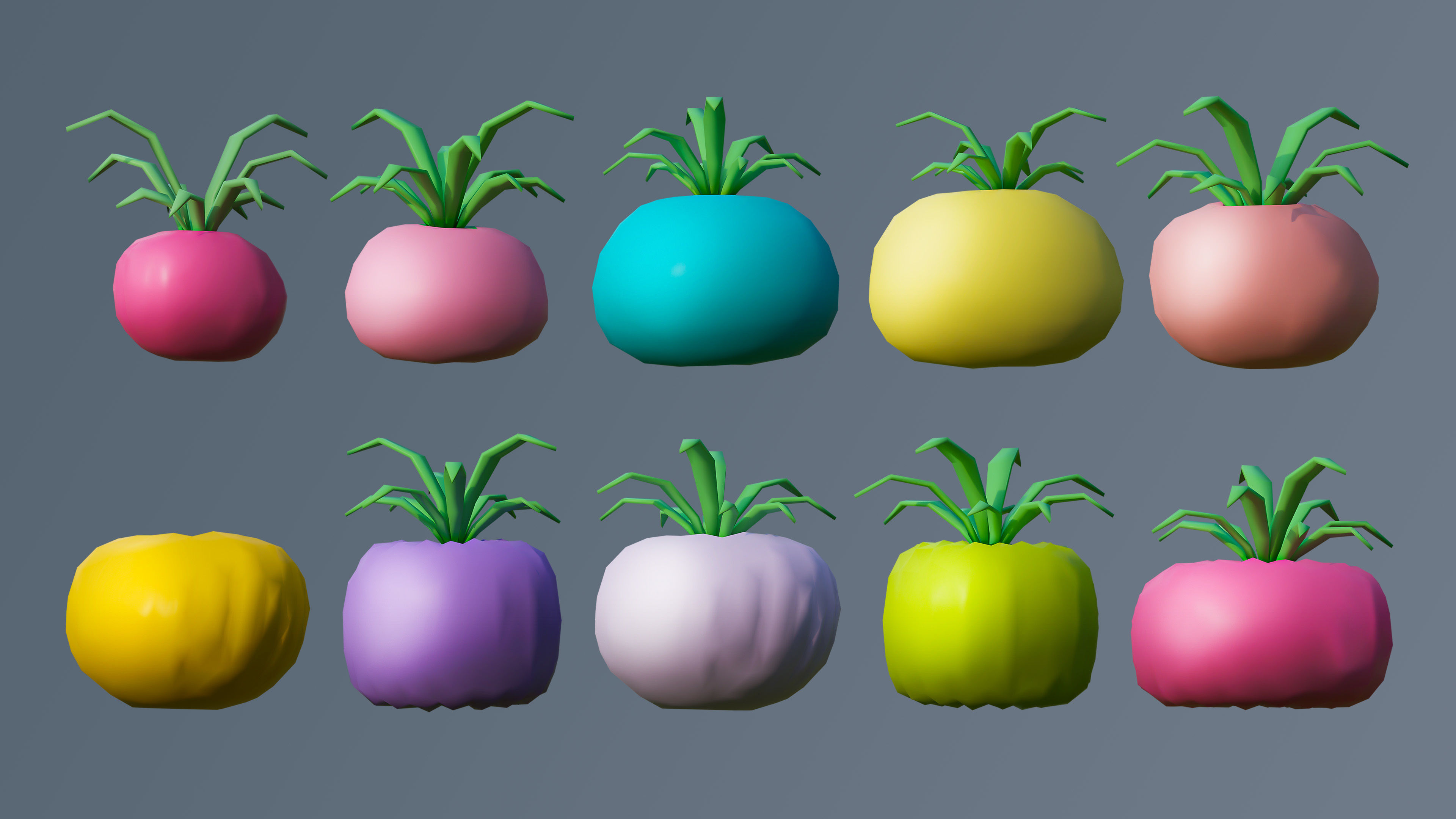 Vegetation 2 Low-poly 3D model_51