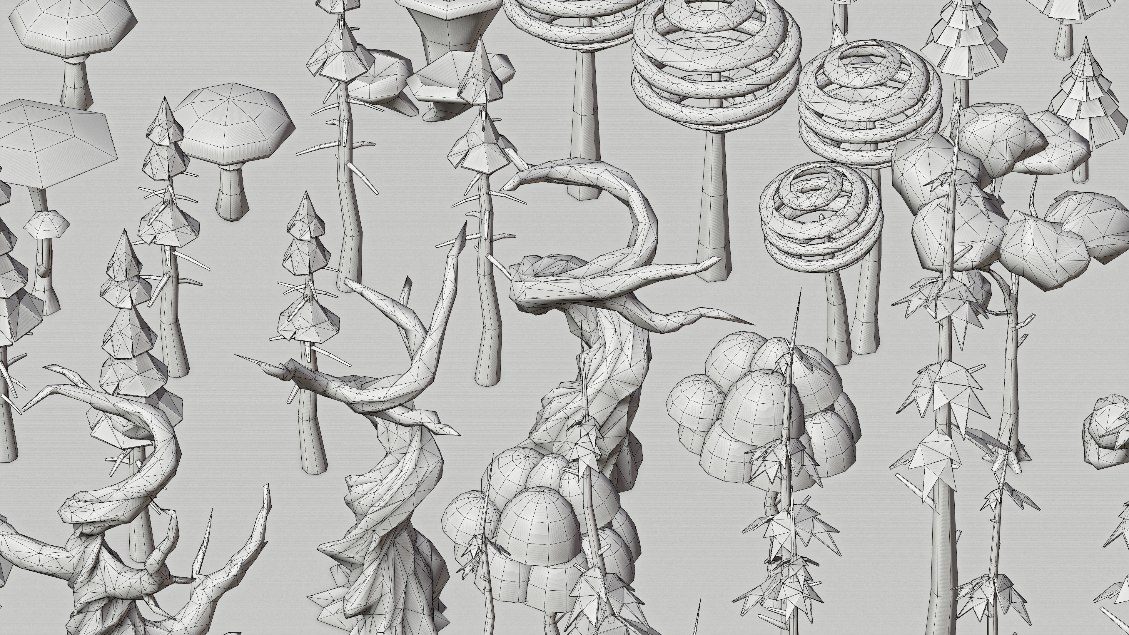 Vegetation 2 Low-poly 3D model_54