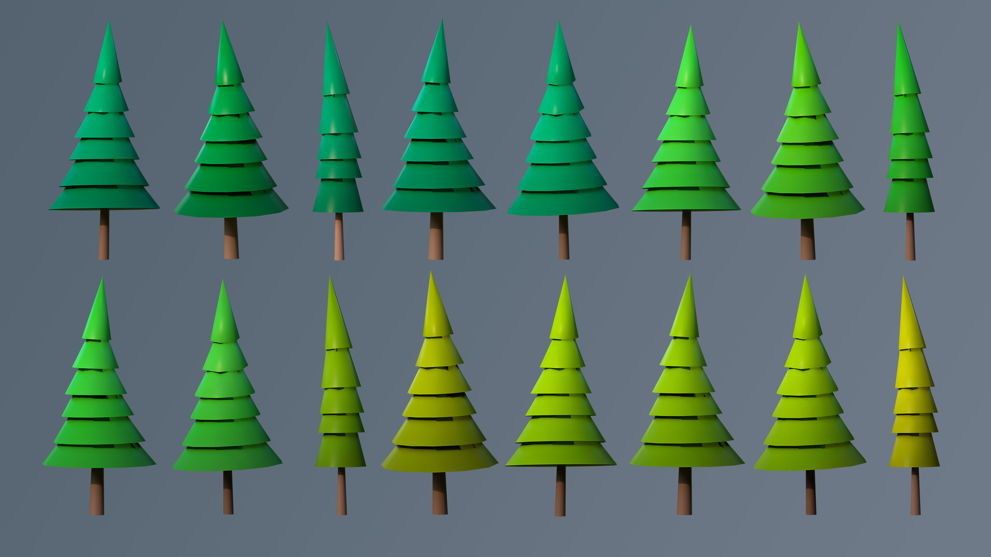 Vegetation 2 Low-poly 3D model_26