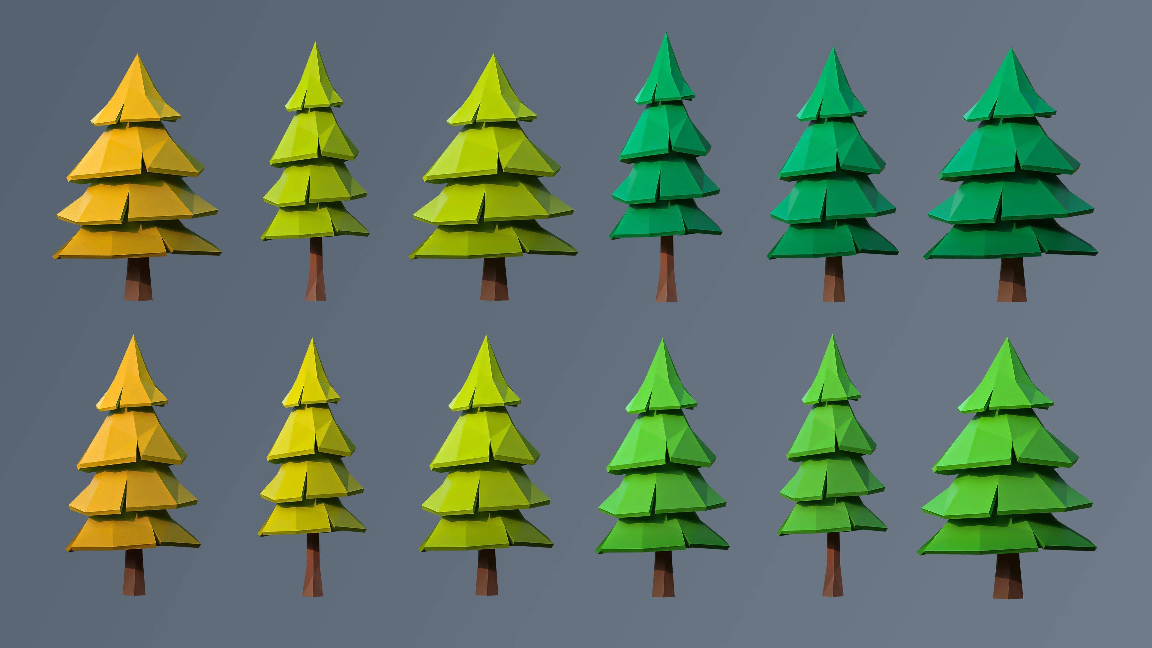 Vegetation 2 Low-poly 3D model_28