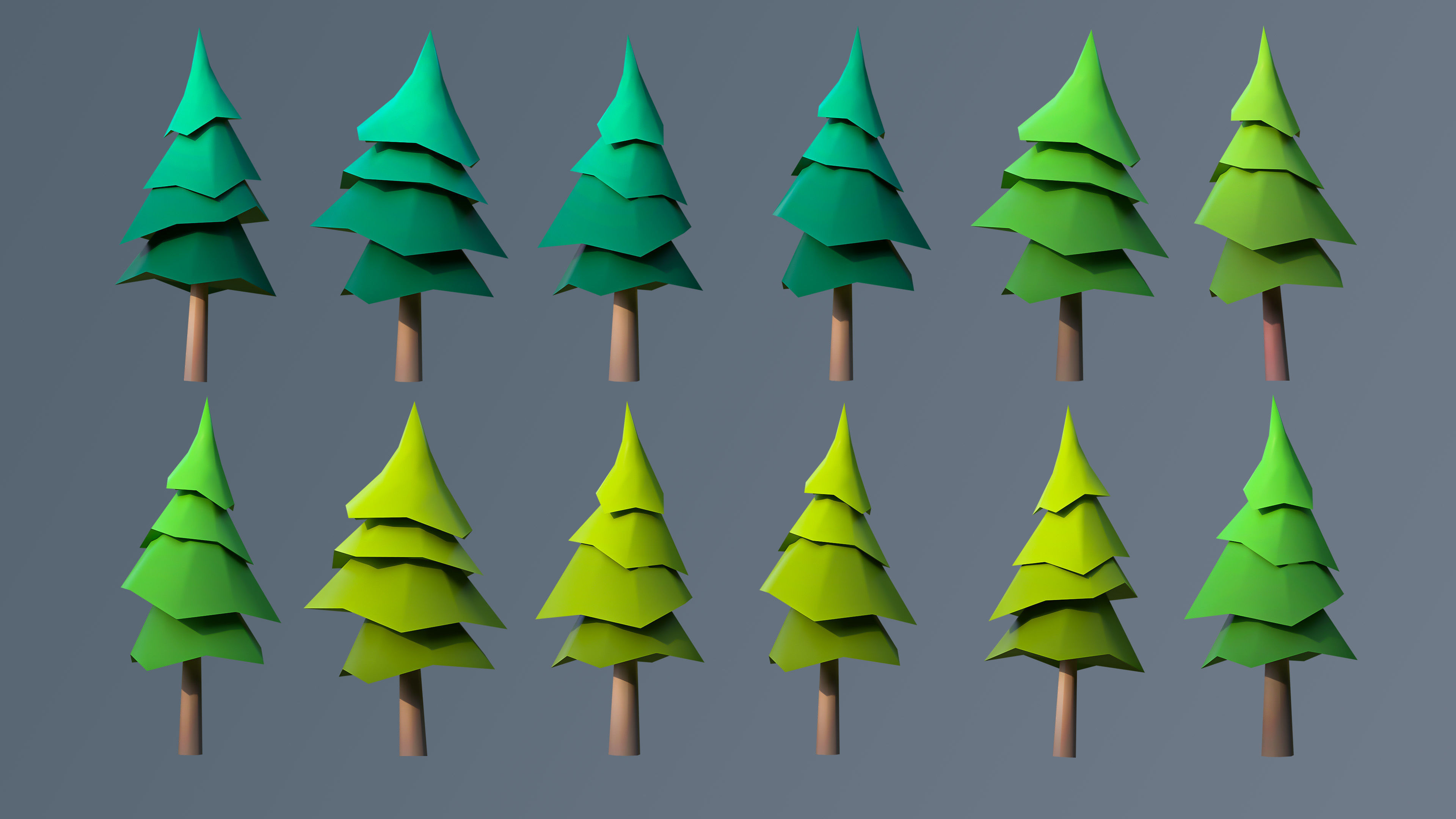 Vegetation 2 Low-poly 3D model_25