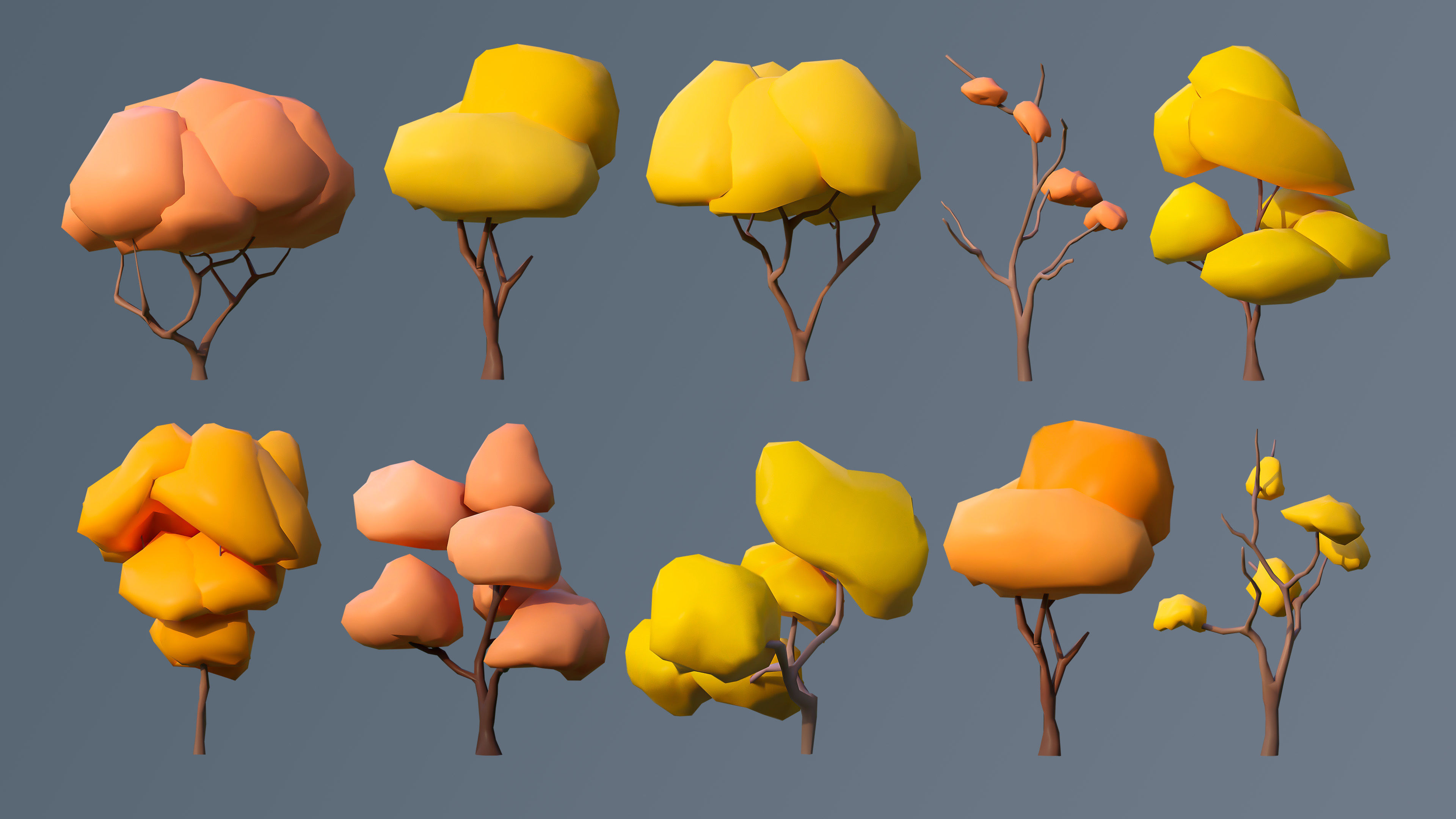 Vegetation 2 Low-poly 3D model_18