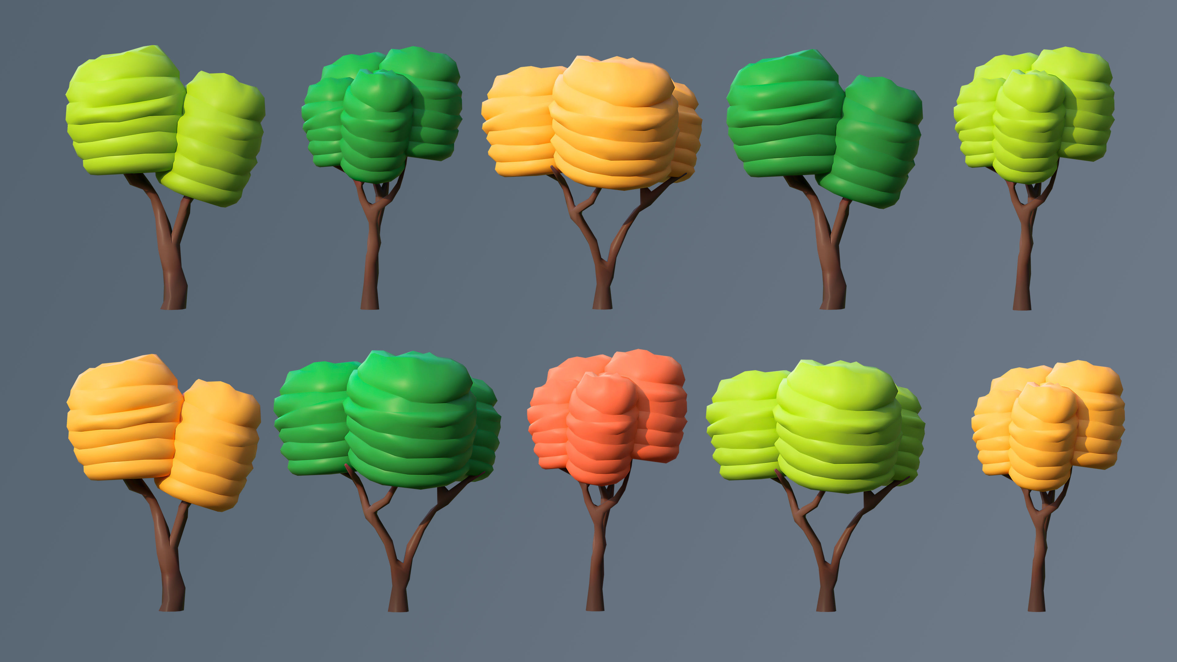 Vegetation 2 Low-poly 3D model_13